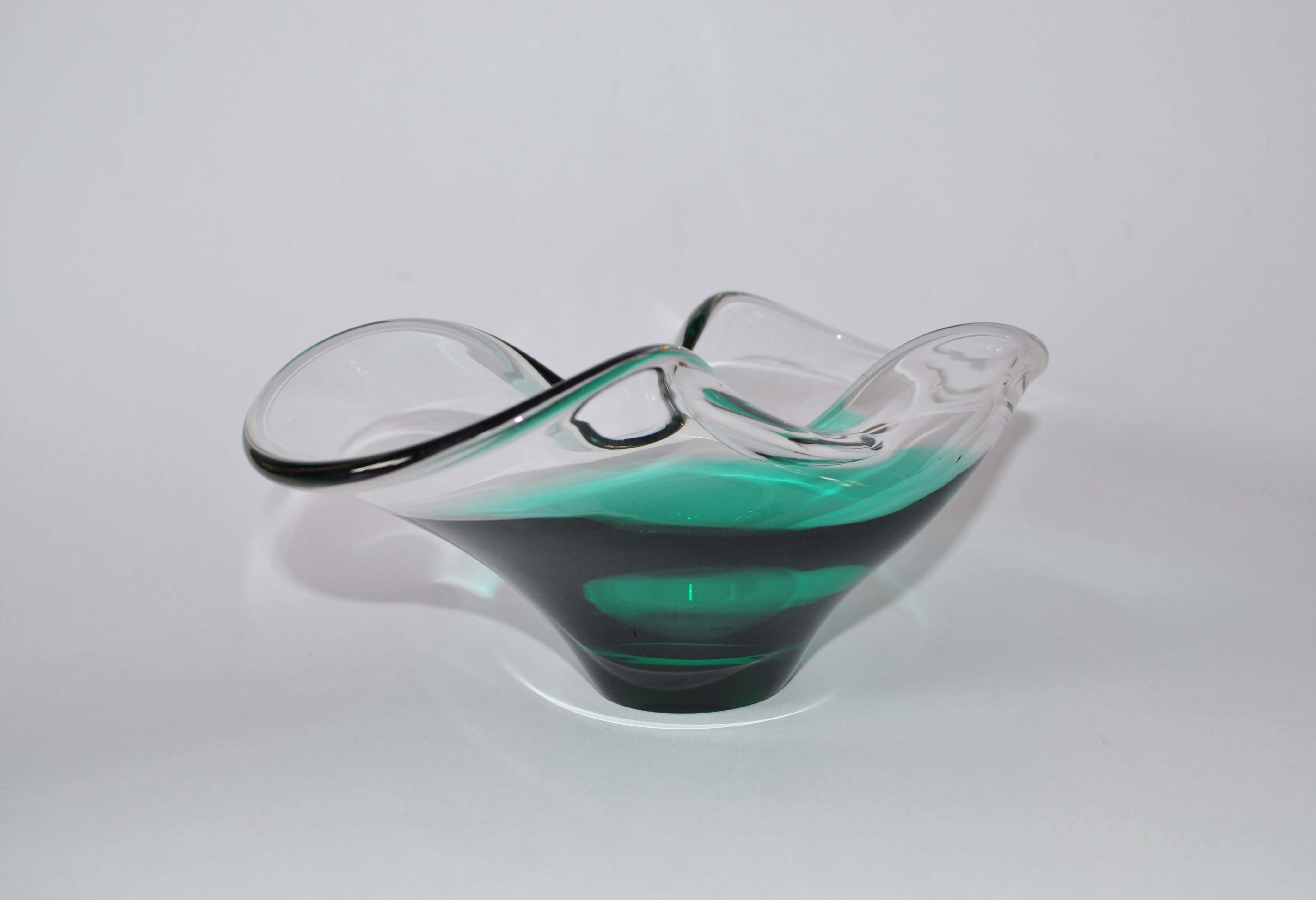 Vintage Murano / Scandinavian Glass Bowl With Folded Rim