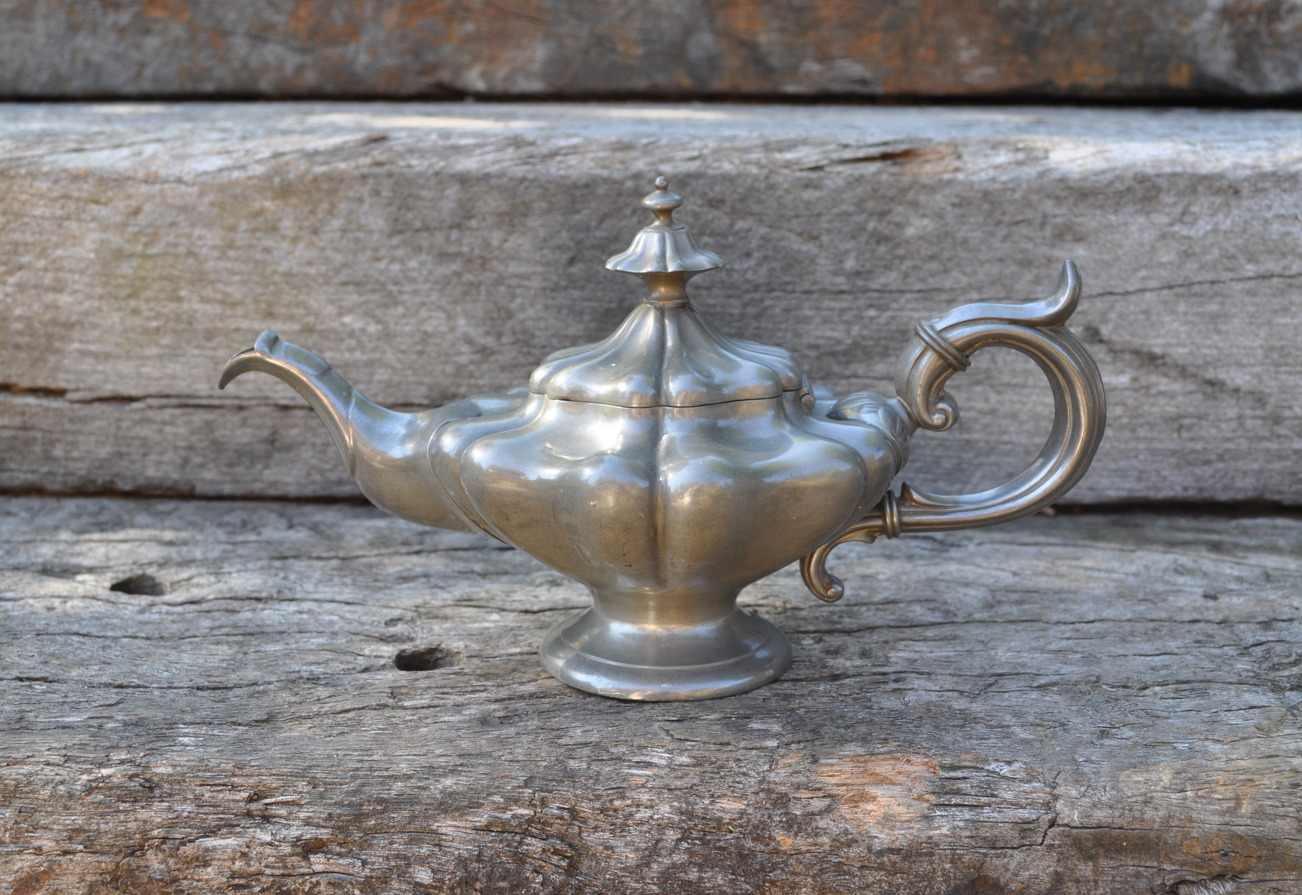 Antique Pewter Genie Lamp Bachelor Teapot By Shaw & Fisher
