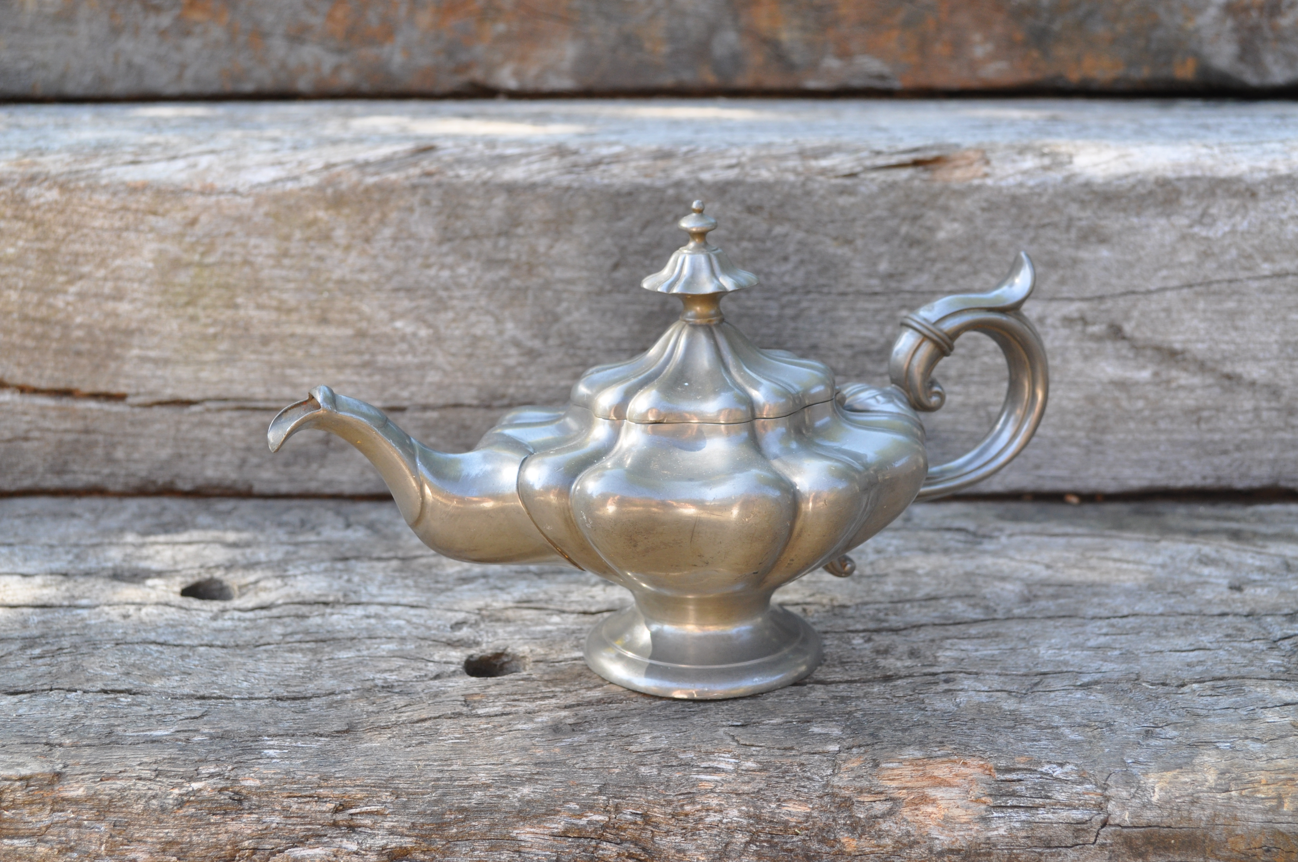 Antique Pewter Genie Lamp Bachelor Teapot By Shaw & Fisher
