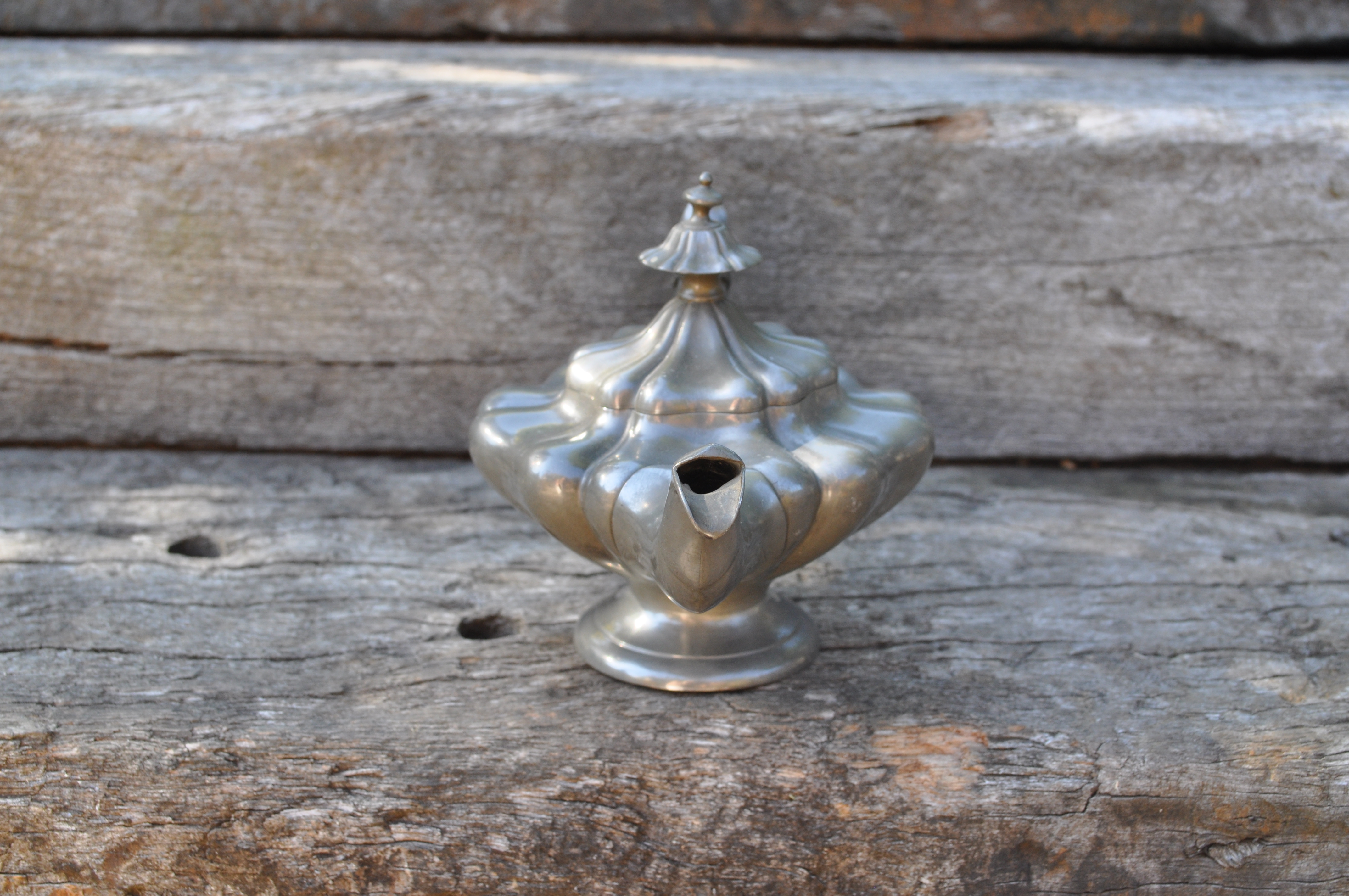 Antique Pewter Genie Lamp Bachelor Teapot By Shaw & Fisher