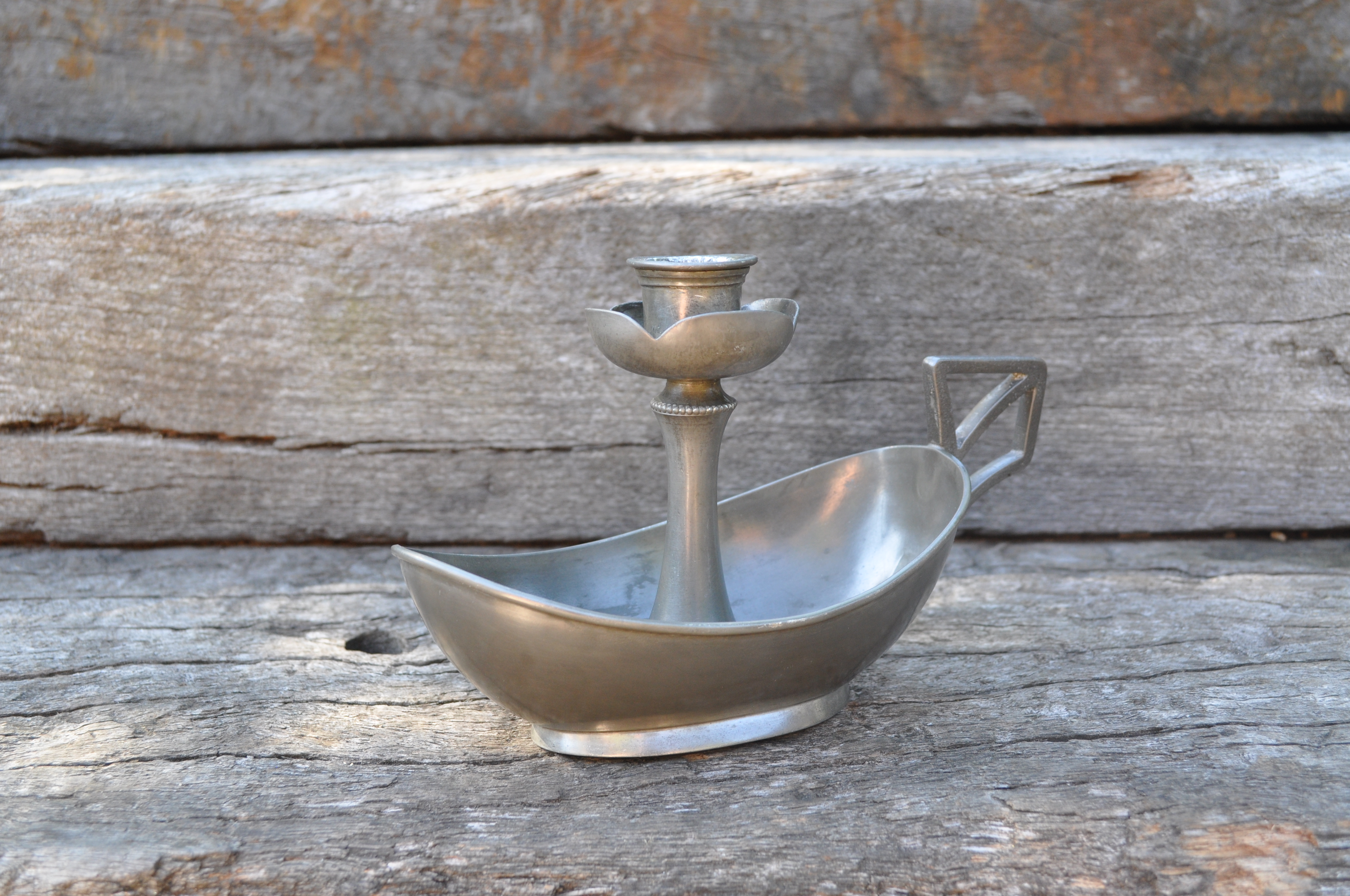 Antique Pewter Chamberstick William Hutton & Sons