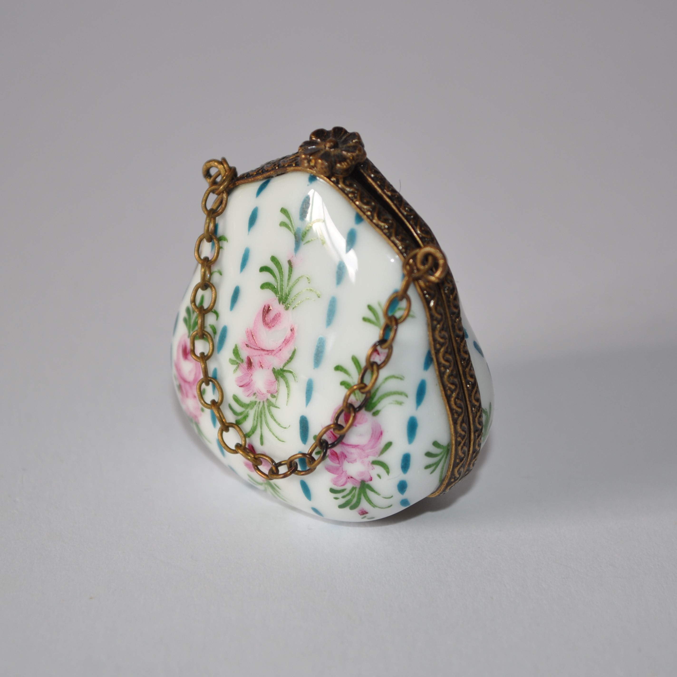 Vintage Limoges Porcelain Purse Trinket Box