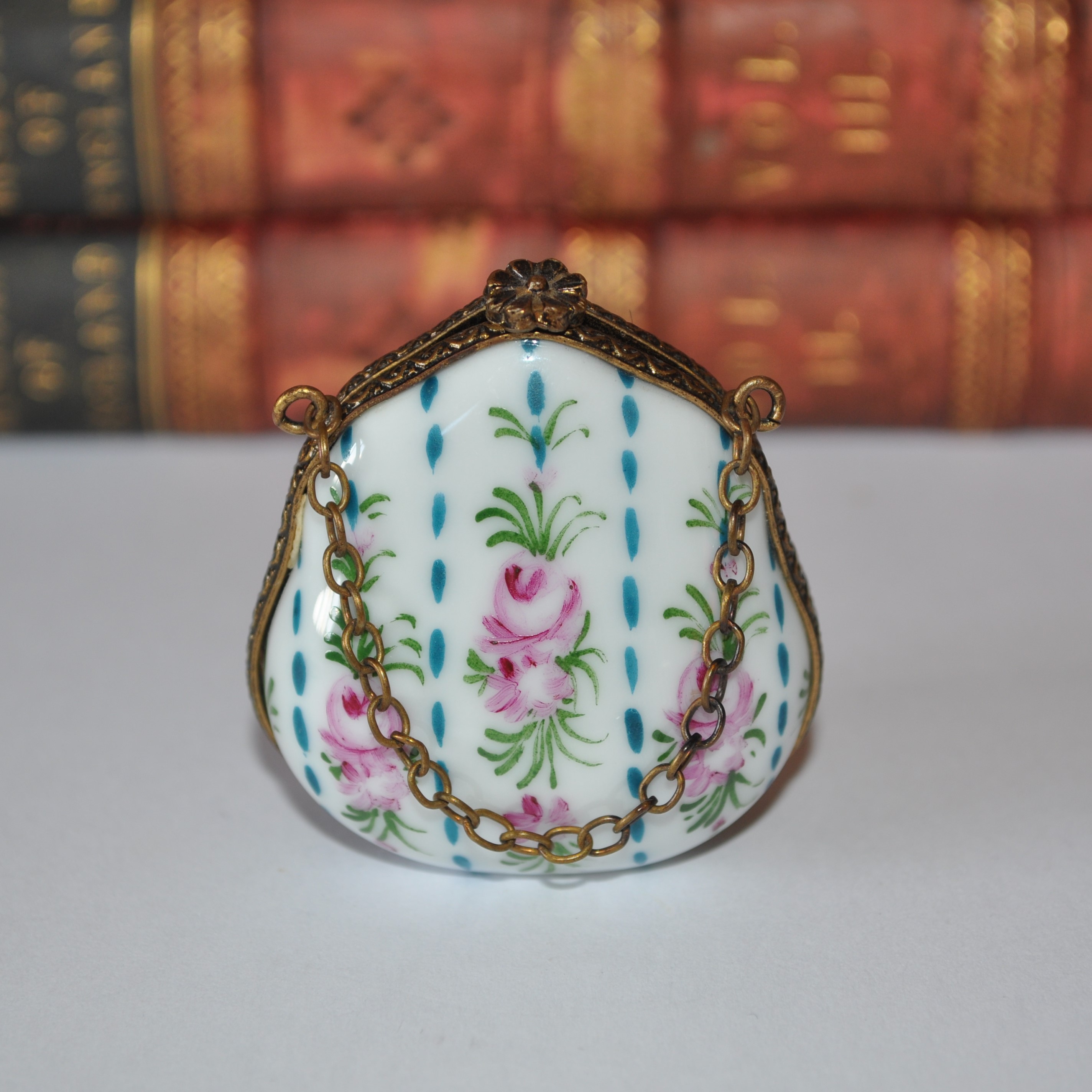 Vintage Limoges Porcelain Purse Trinket Box