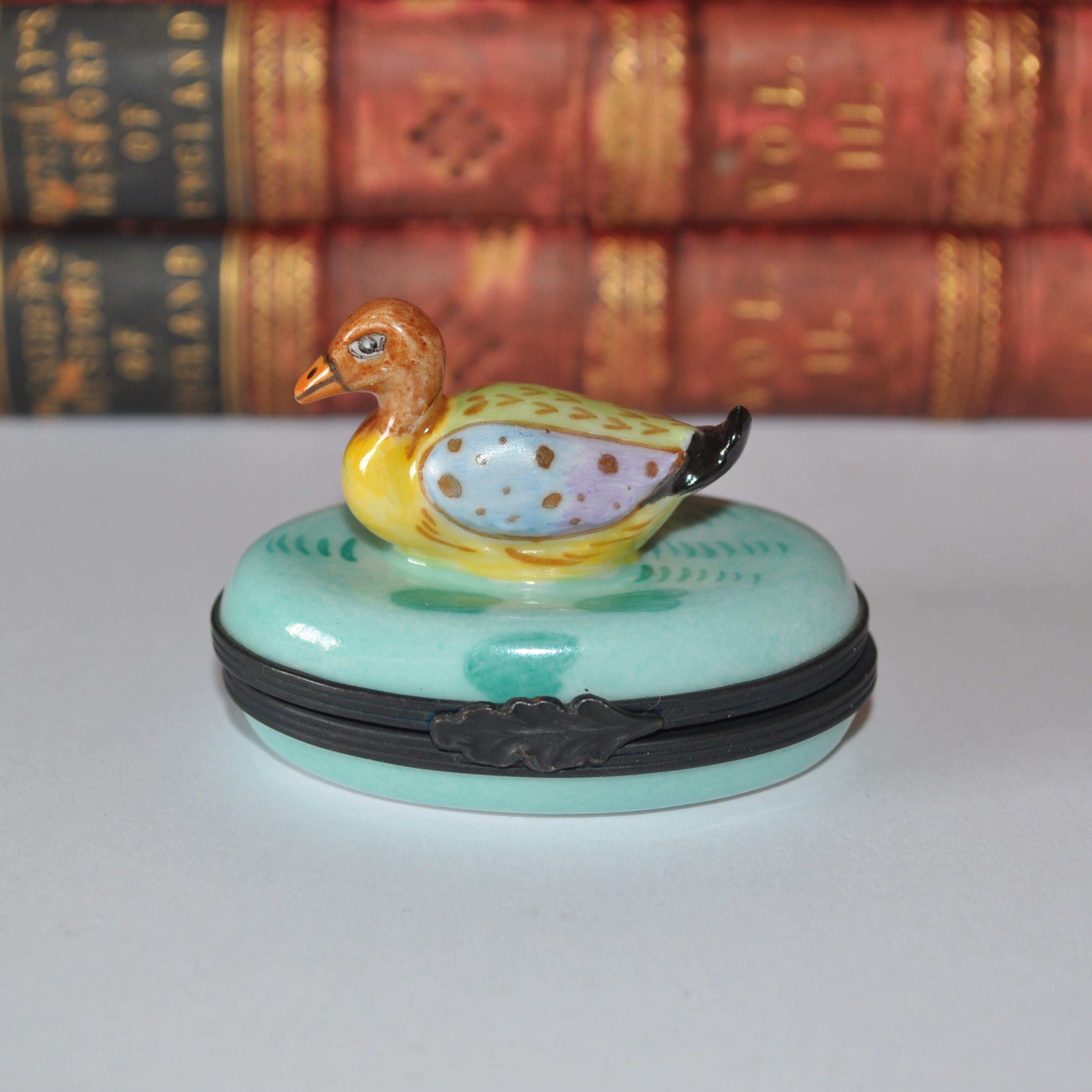Vintage Limoges Porcelain Duck Trinket Box