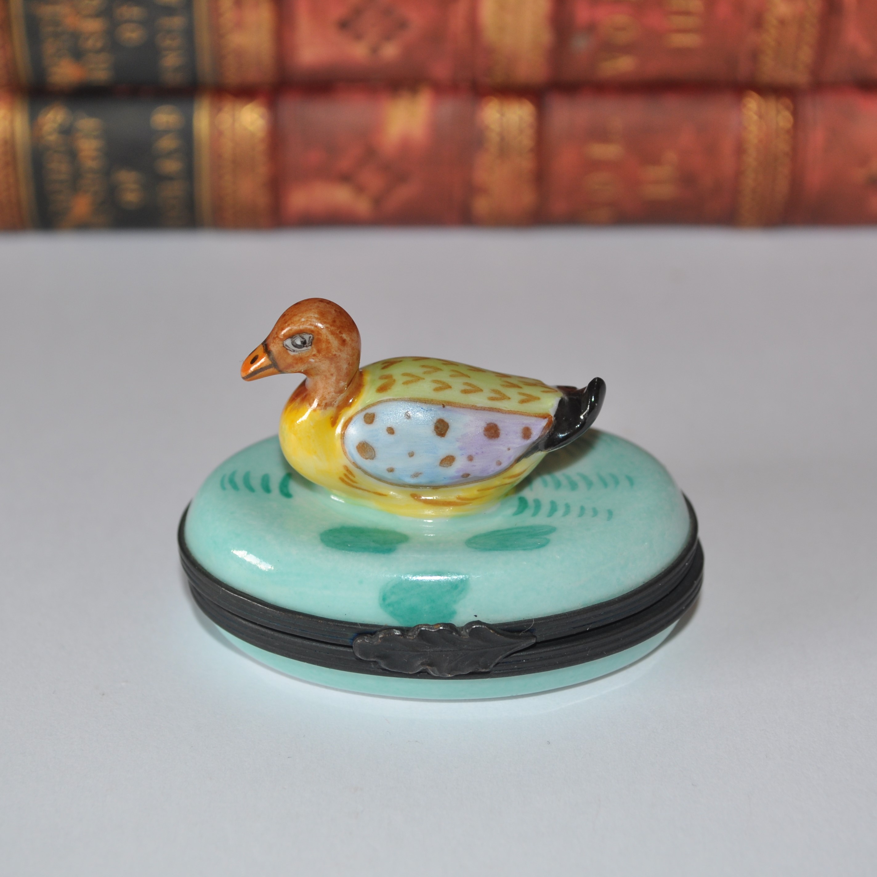 Vintage Limoges Porcelain Duck Trinket Box