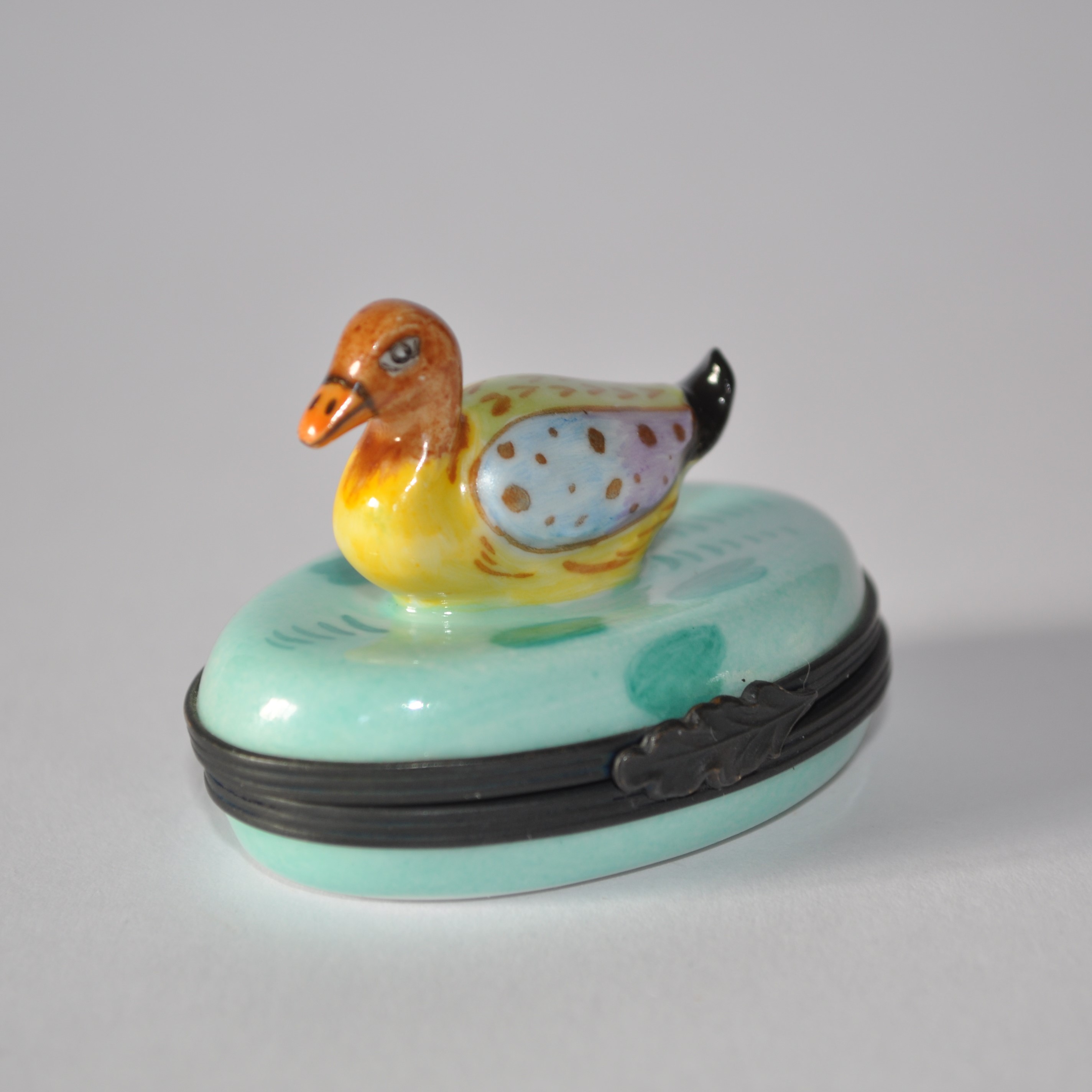 Vintage Limoges Porcelain Duck Trinket Box