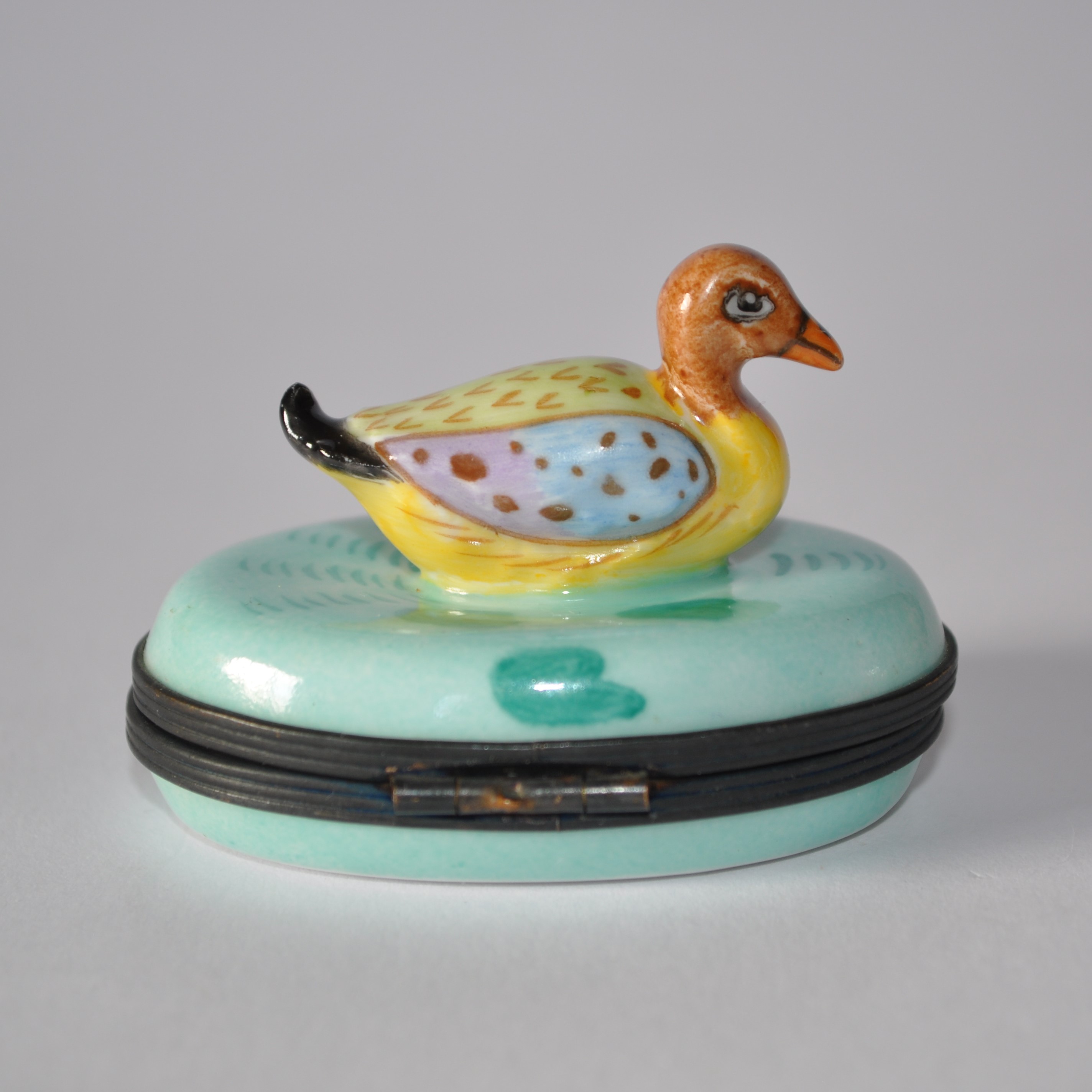 Vintage Limoges Porcelain Duck Trinket Box