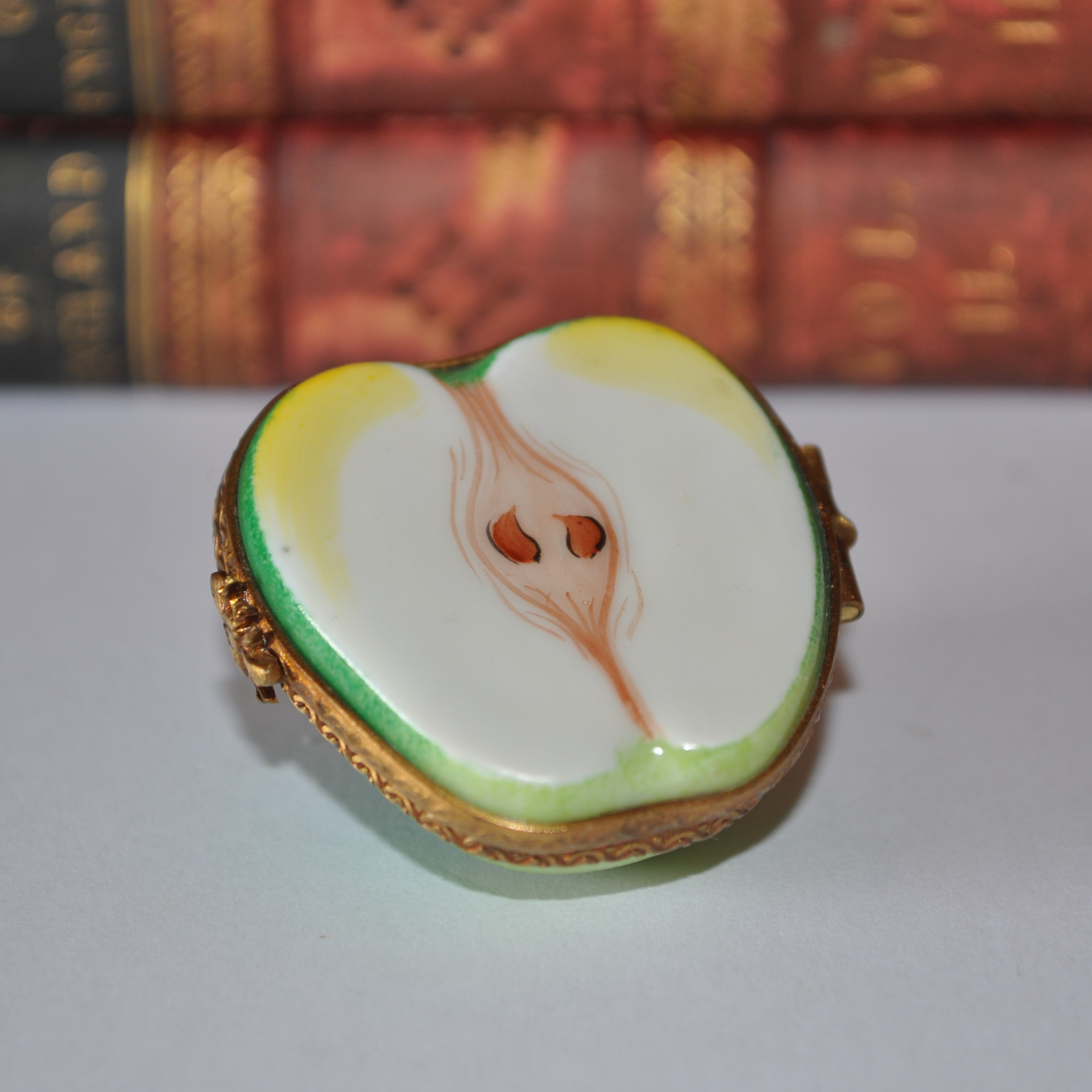 Vintage Limoges Porcelain Apple Trinket Box