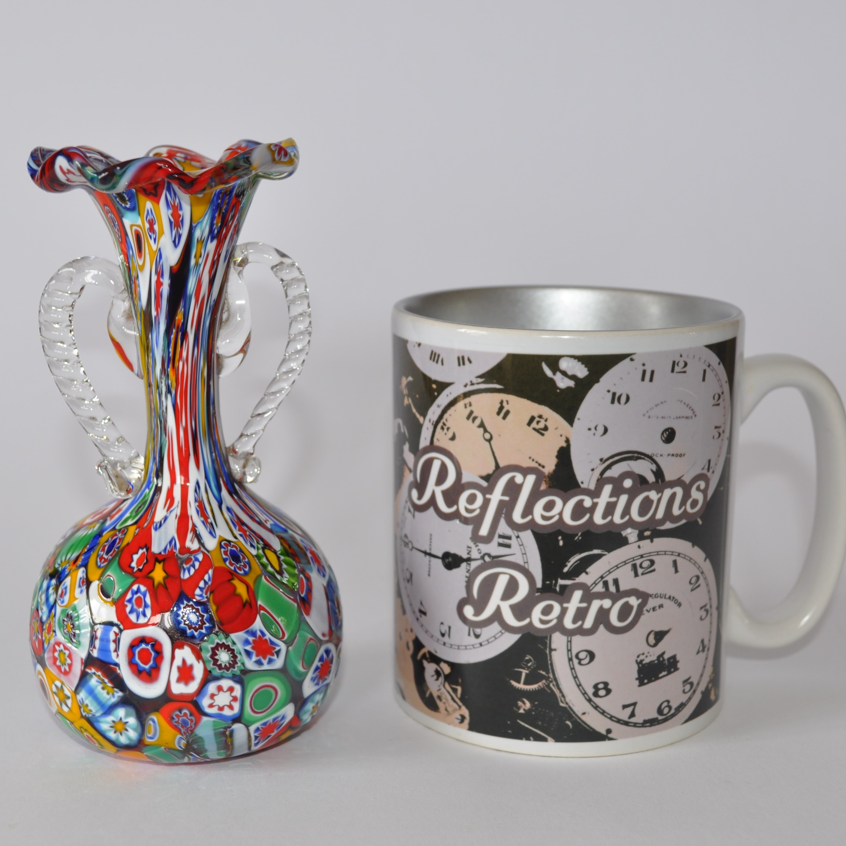 Vintage Murano Fratelli Toso Millefiori Glass Vase (Damaged)