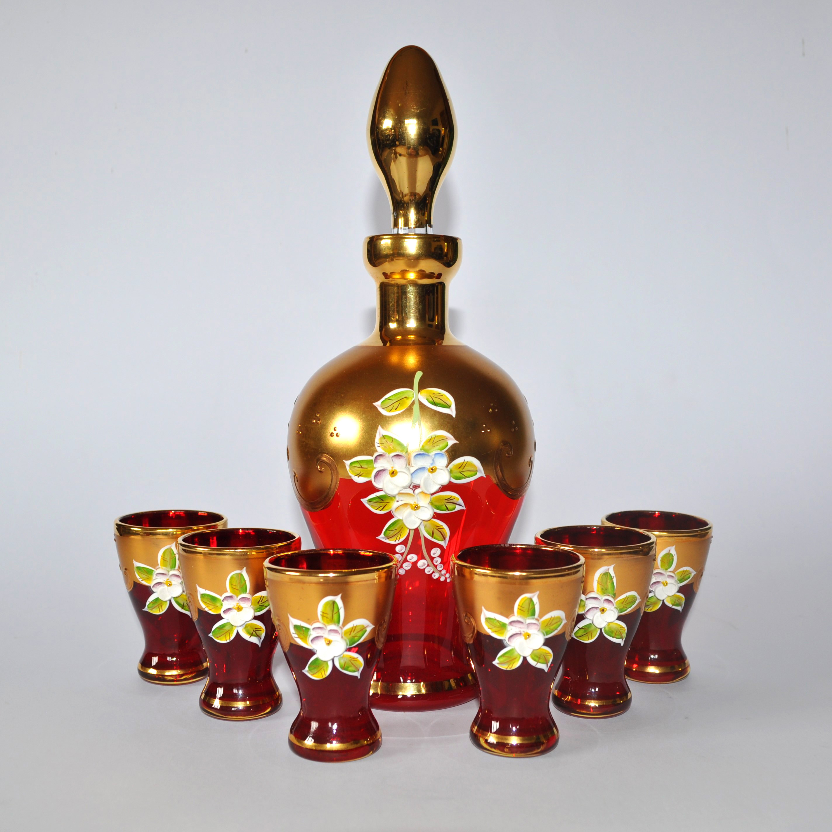 Vintage Murano Salvadori Decanter and Glasses Set