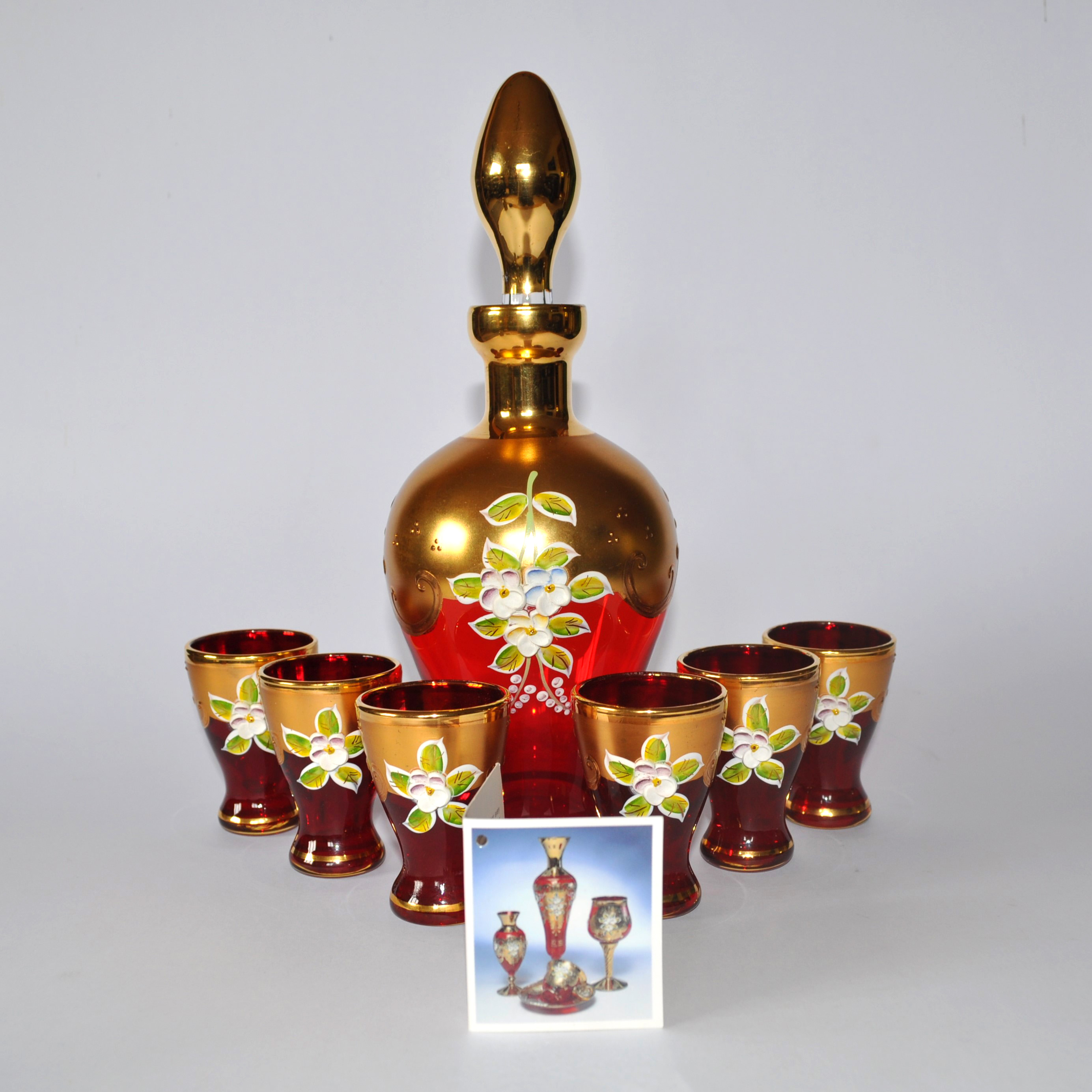 Vintage Murano Salvadori Decanter and Glasses Set