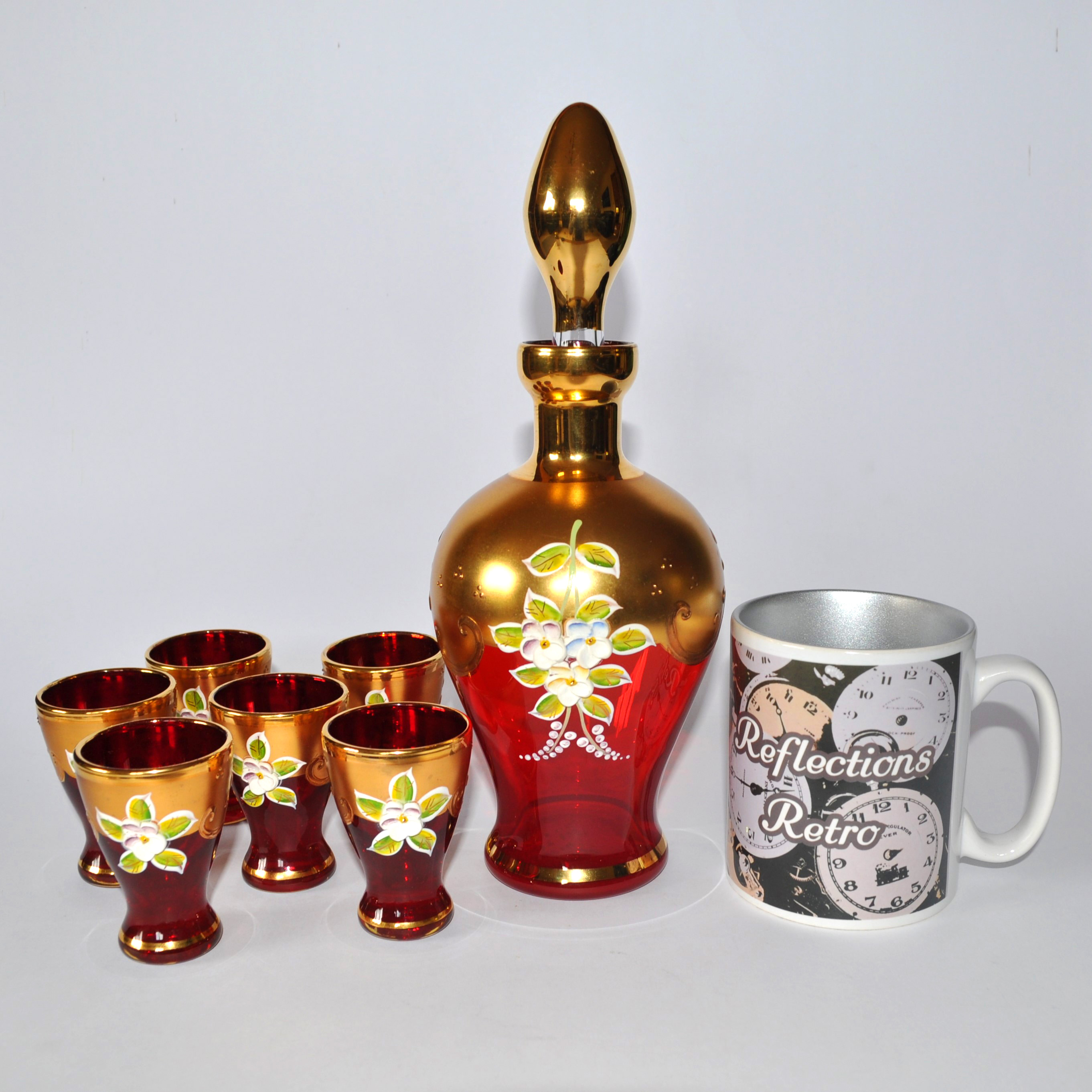 Vintage Murano Salvadori Decanter and Glasses Set