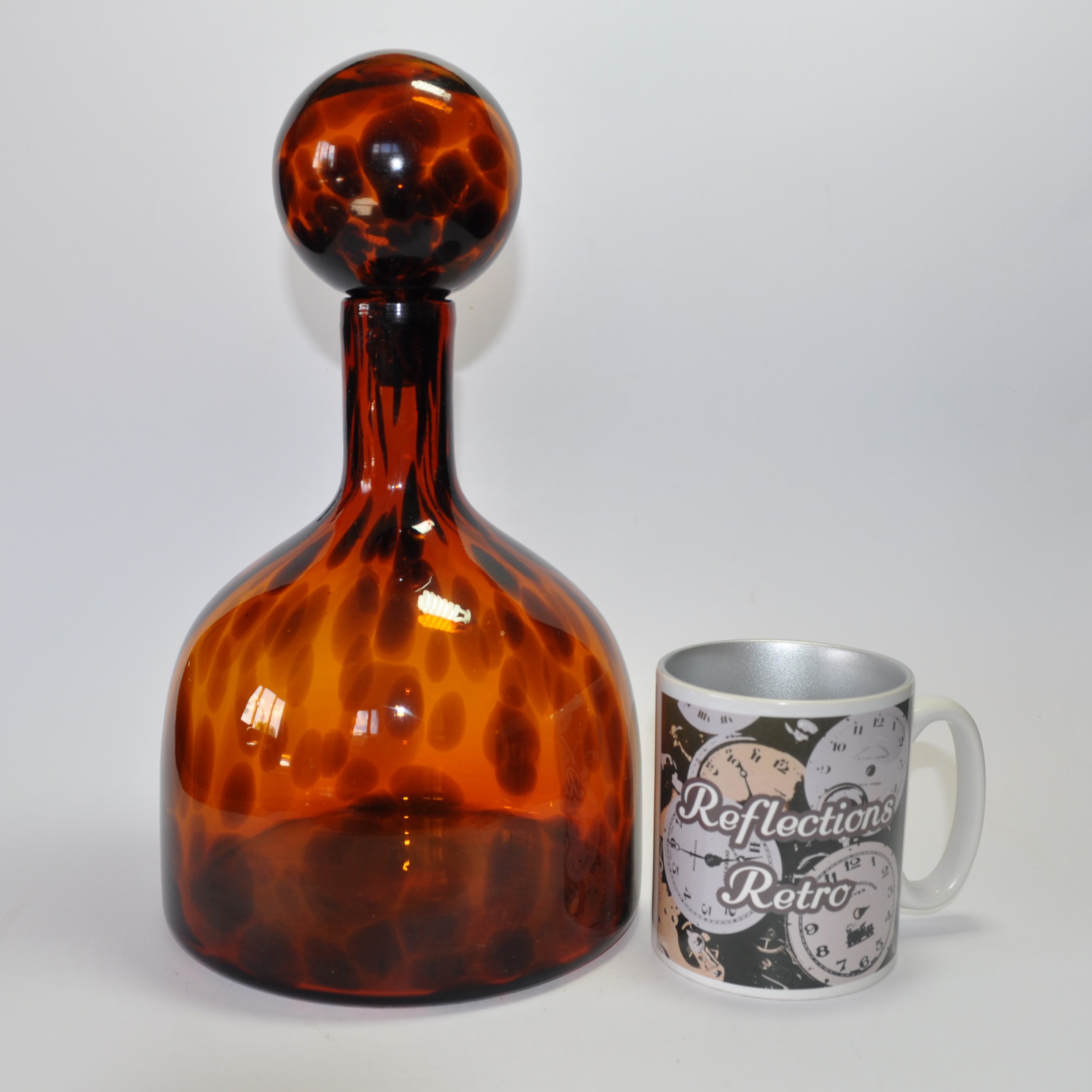 Vintage Tortoiseshell Glass Decanter