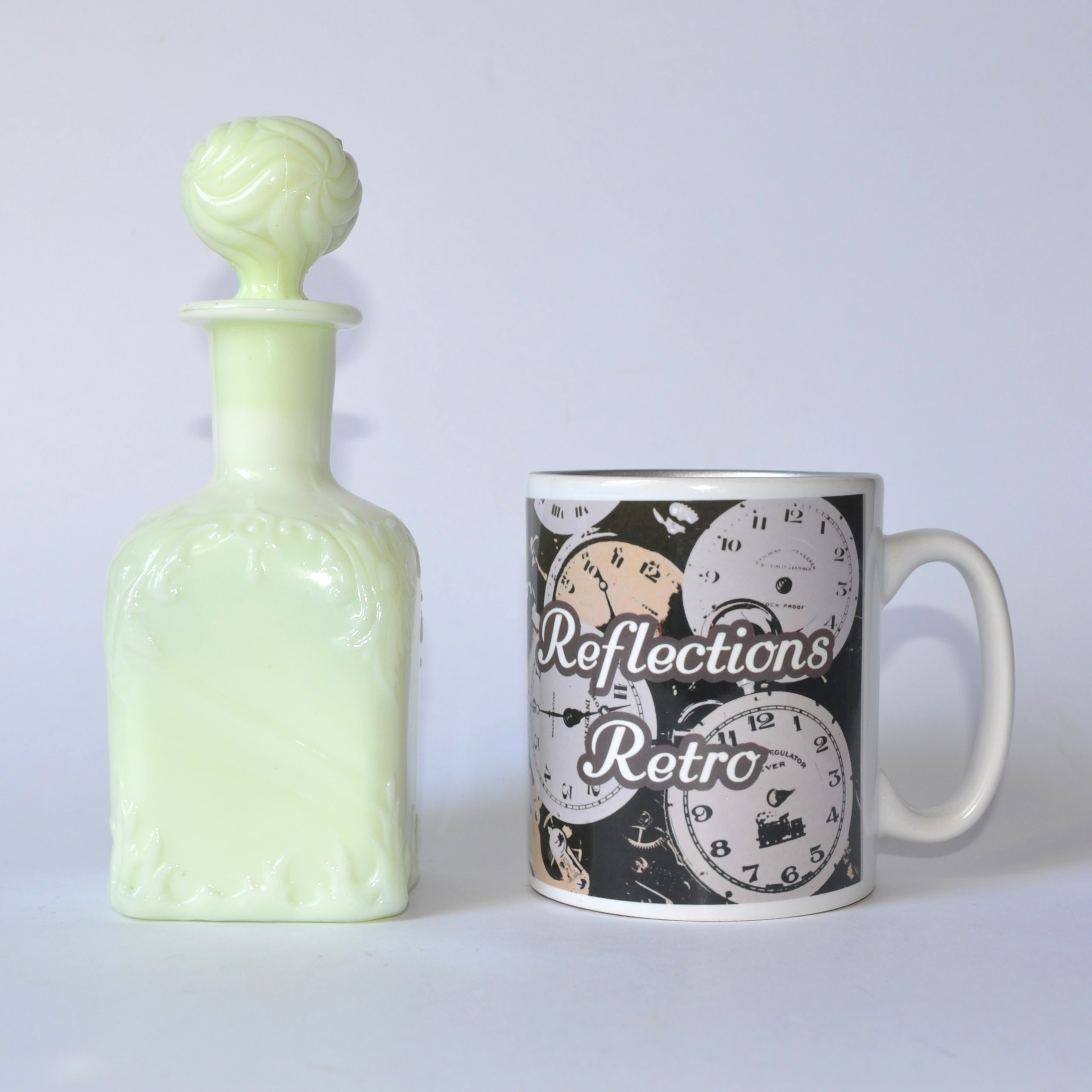 Antique French Opaline Uranium Glass Perfume bottle