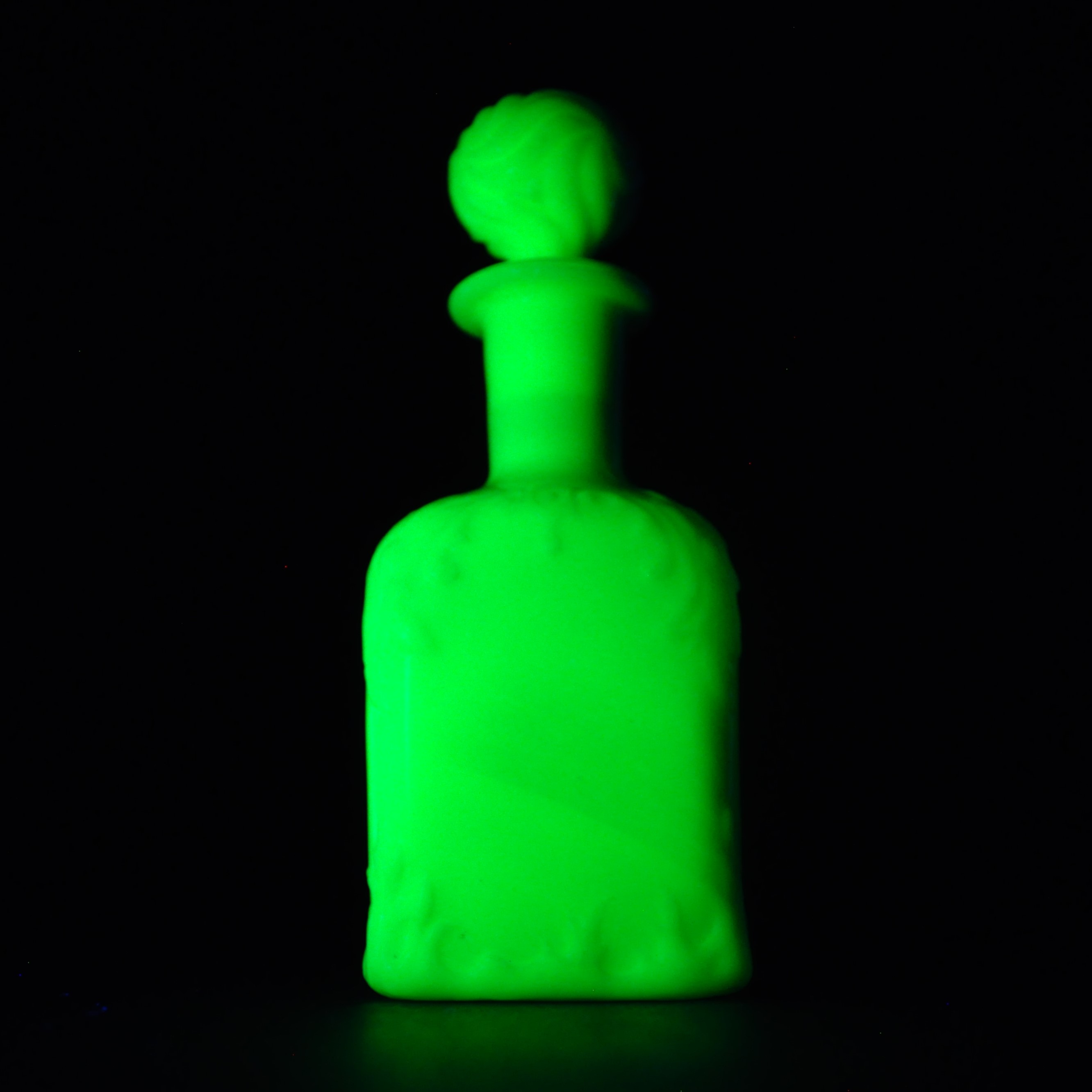 Antique French Opaline Uranium Glass Perfume bottle
