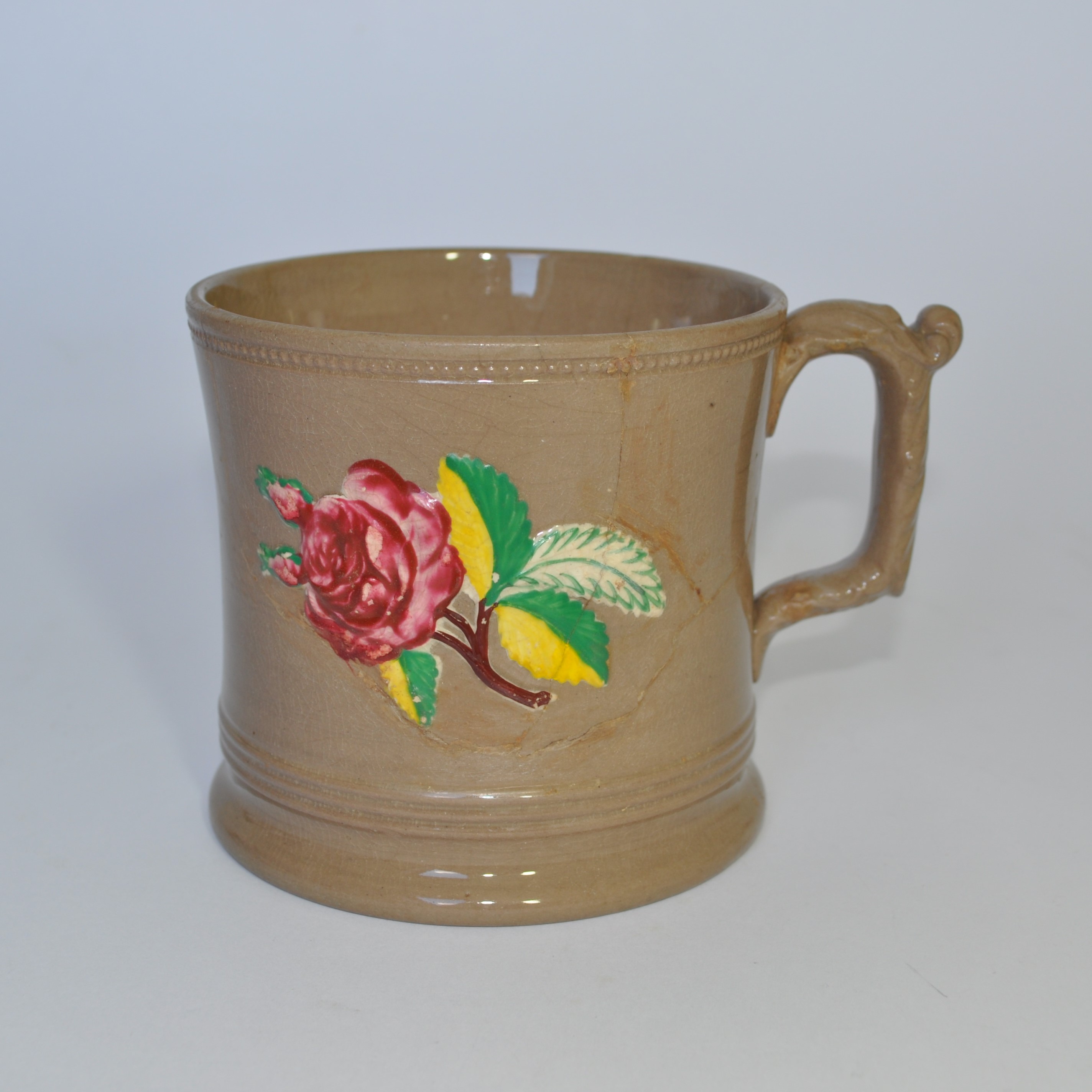 Antique Staffordshire Pottery Frog Surprise Mug / Tankard