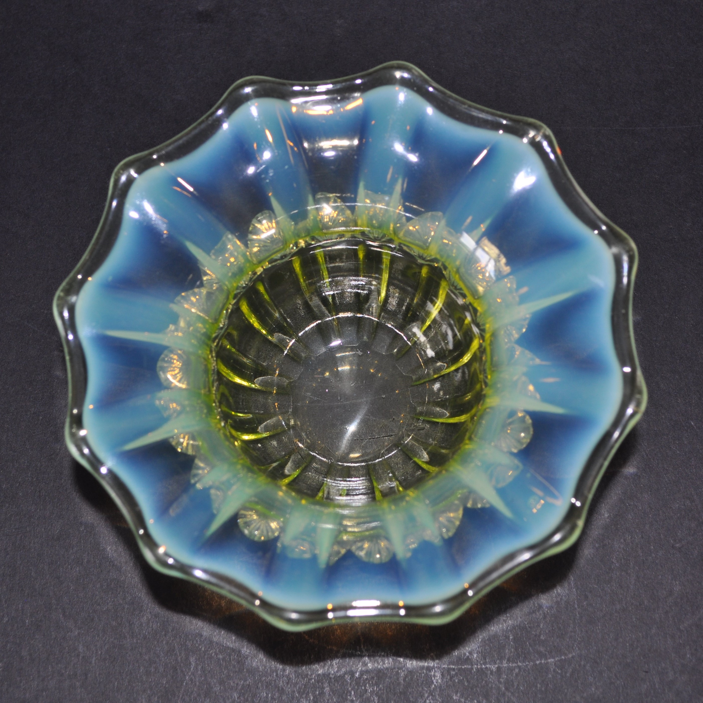 Antique Uranium / Vaseline Glass Bowl