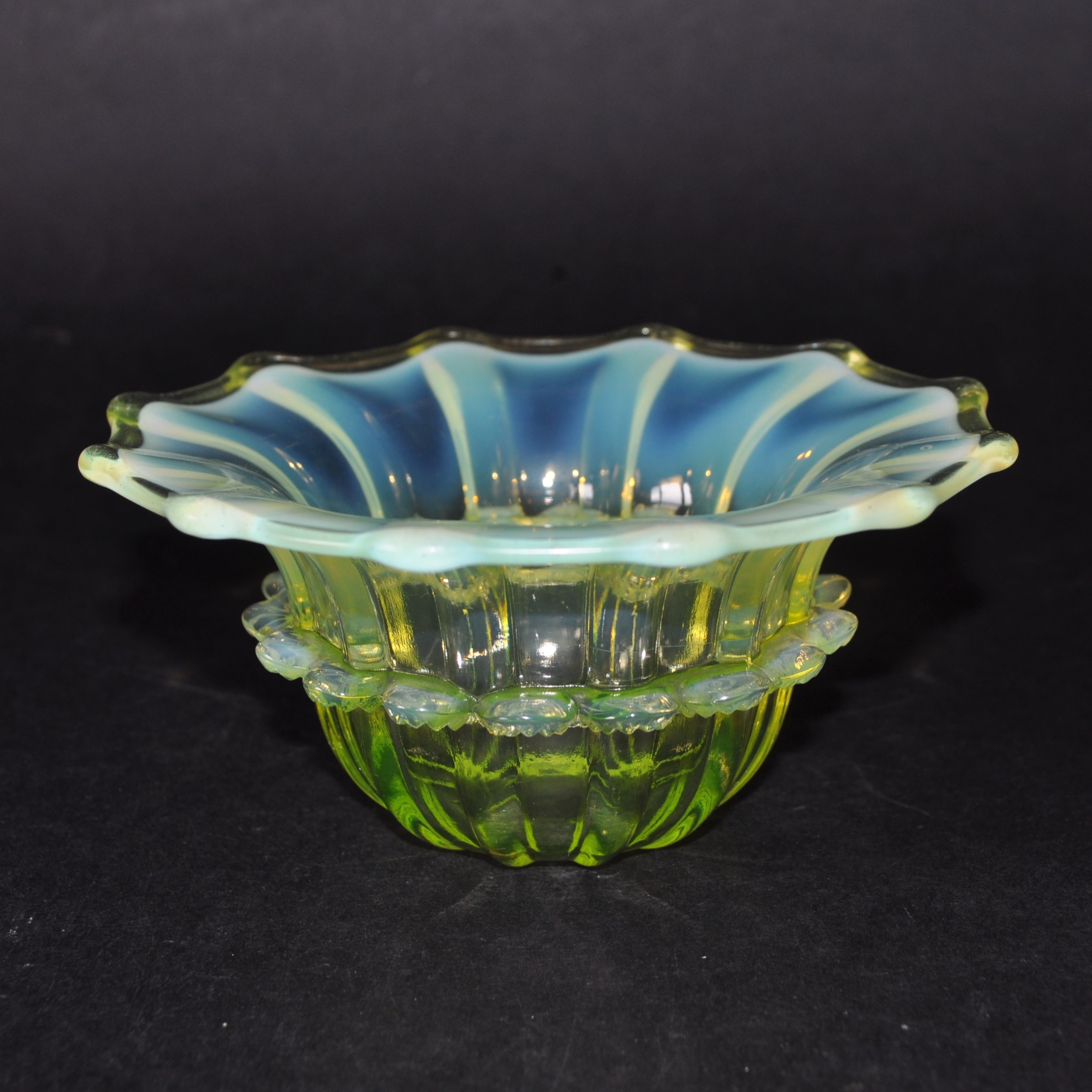 Antique Uranium / Vaseline Glass Bowl