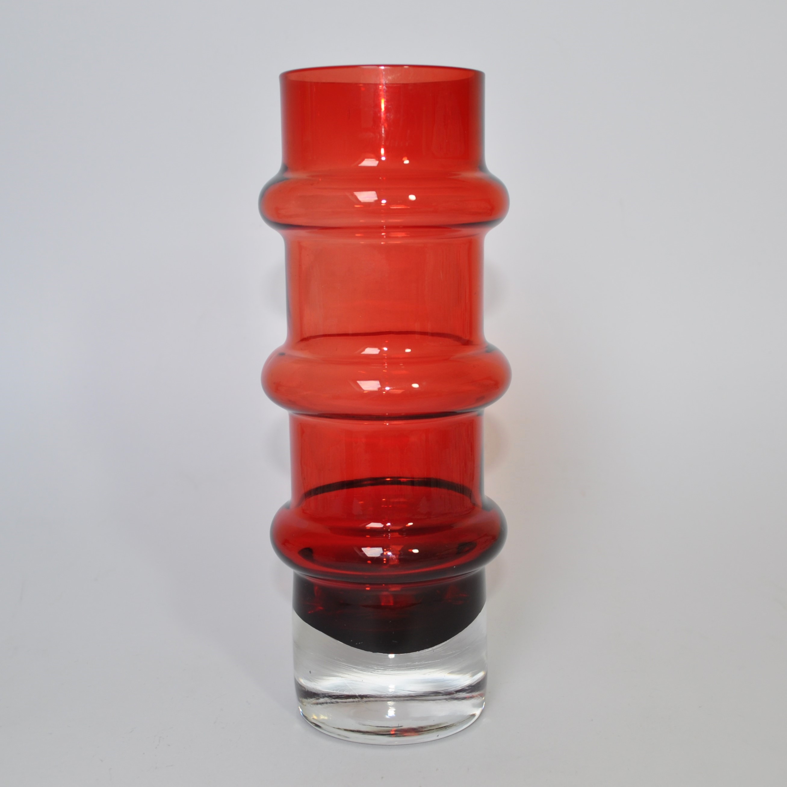 Vintage Scandinavian Mid Century Hooped Glass Vase