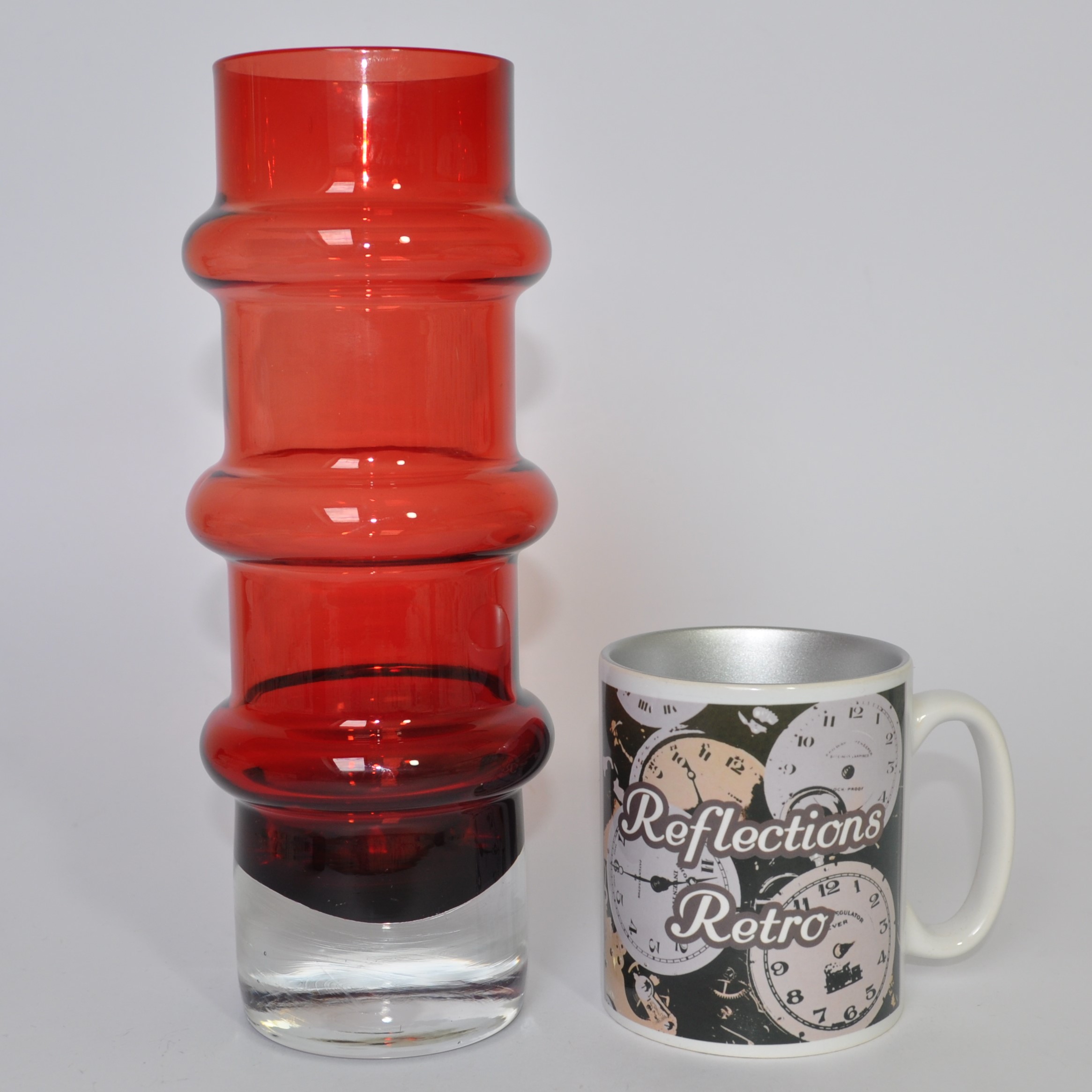 Vintage Scandinavian Mid Century Hooped Glass Vase