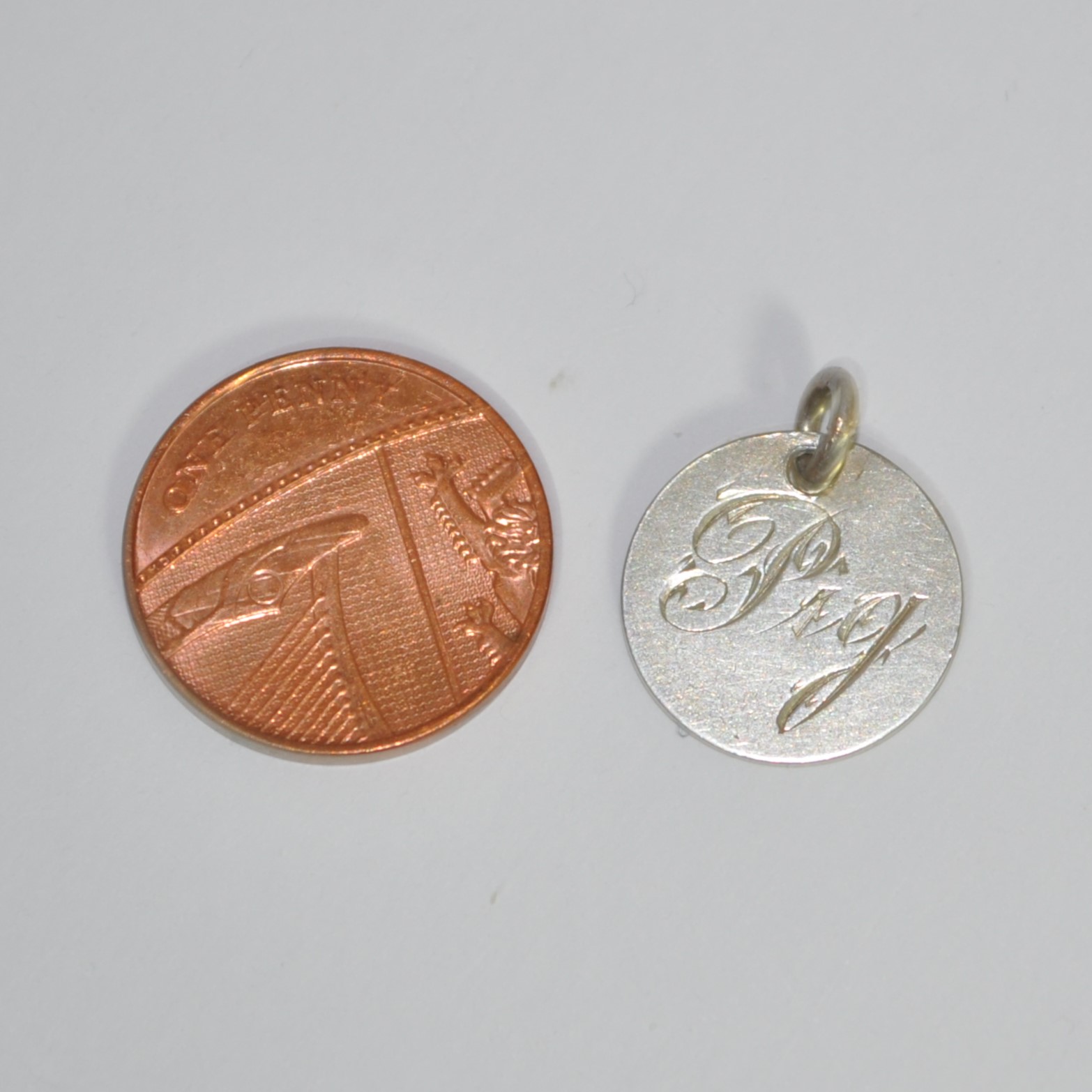 Antique Silver Charm "Pig" Sixpence Queen Victoria 