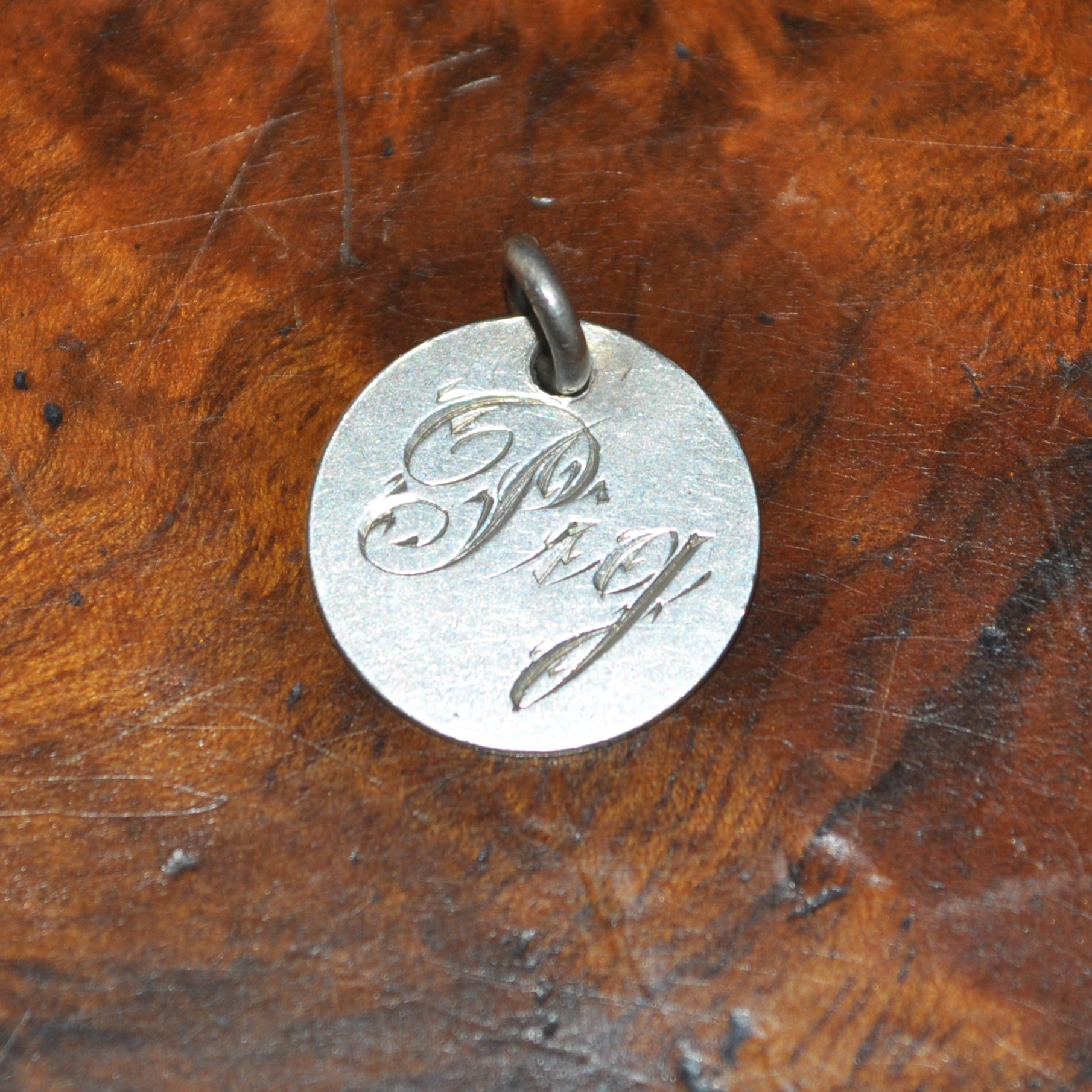 Antique Silver Charm "Pig" Sixpence Queen Victoria 