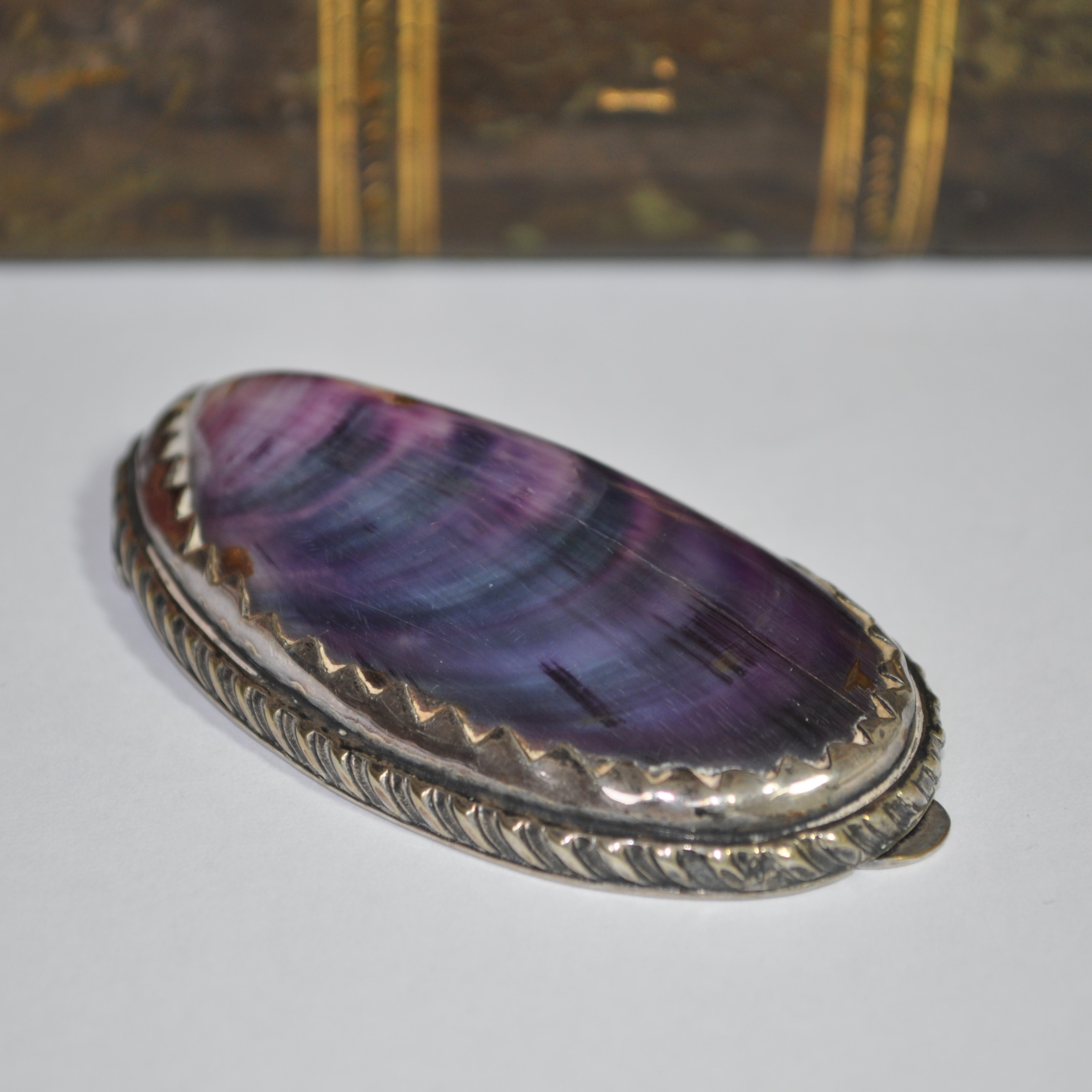 Antique Silver Mussel Snuff Box