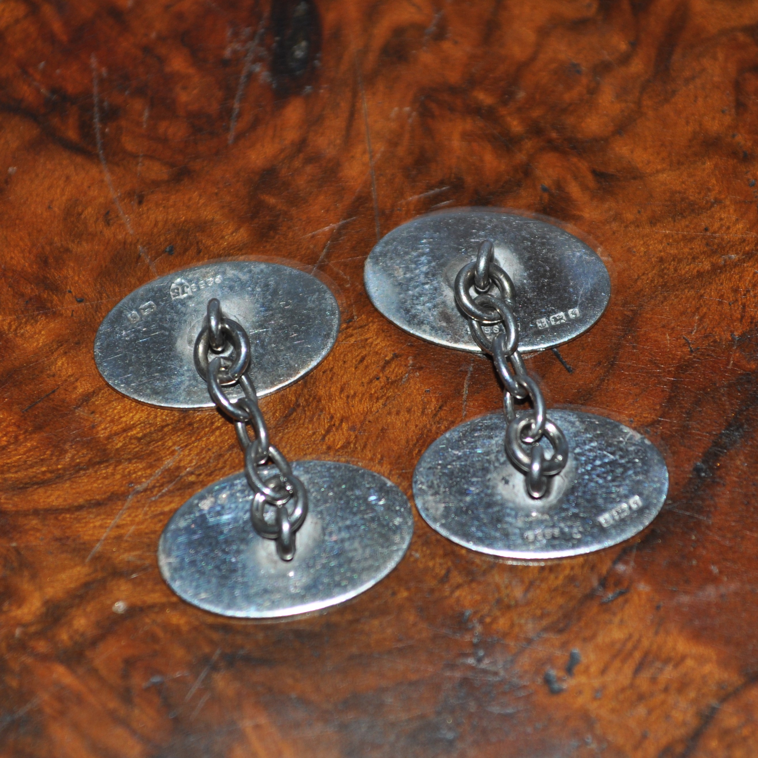 Vintage Sterling Silver Engraved Cufflinks