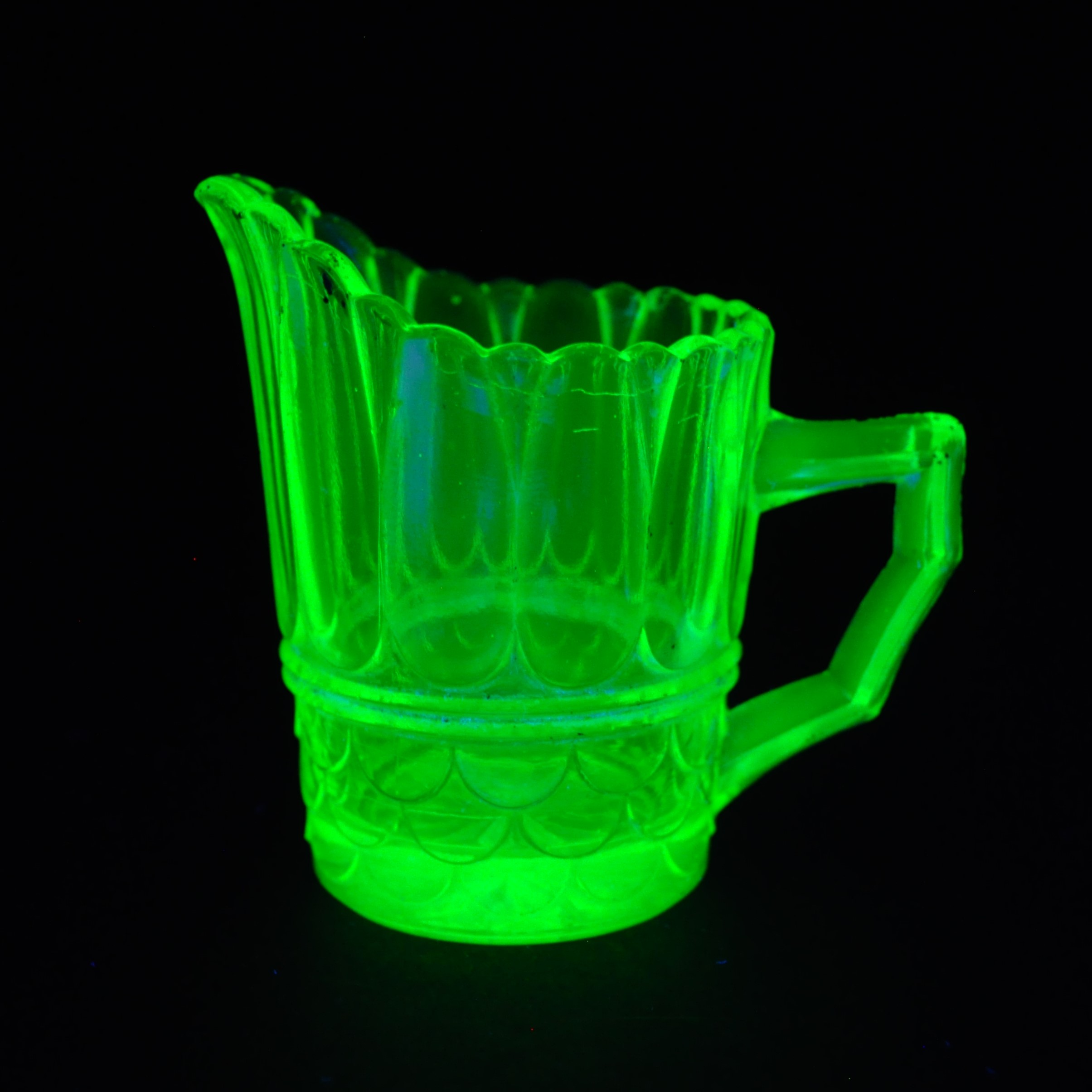Antique Uranium / Vaseline Glass Milk / Cream Jug