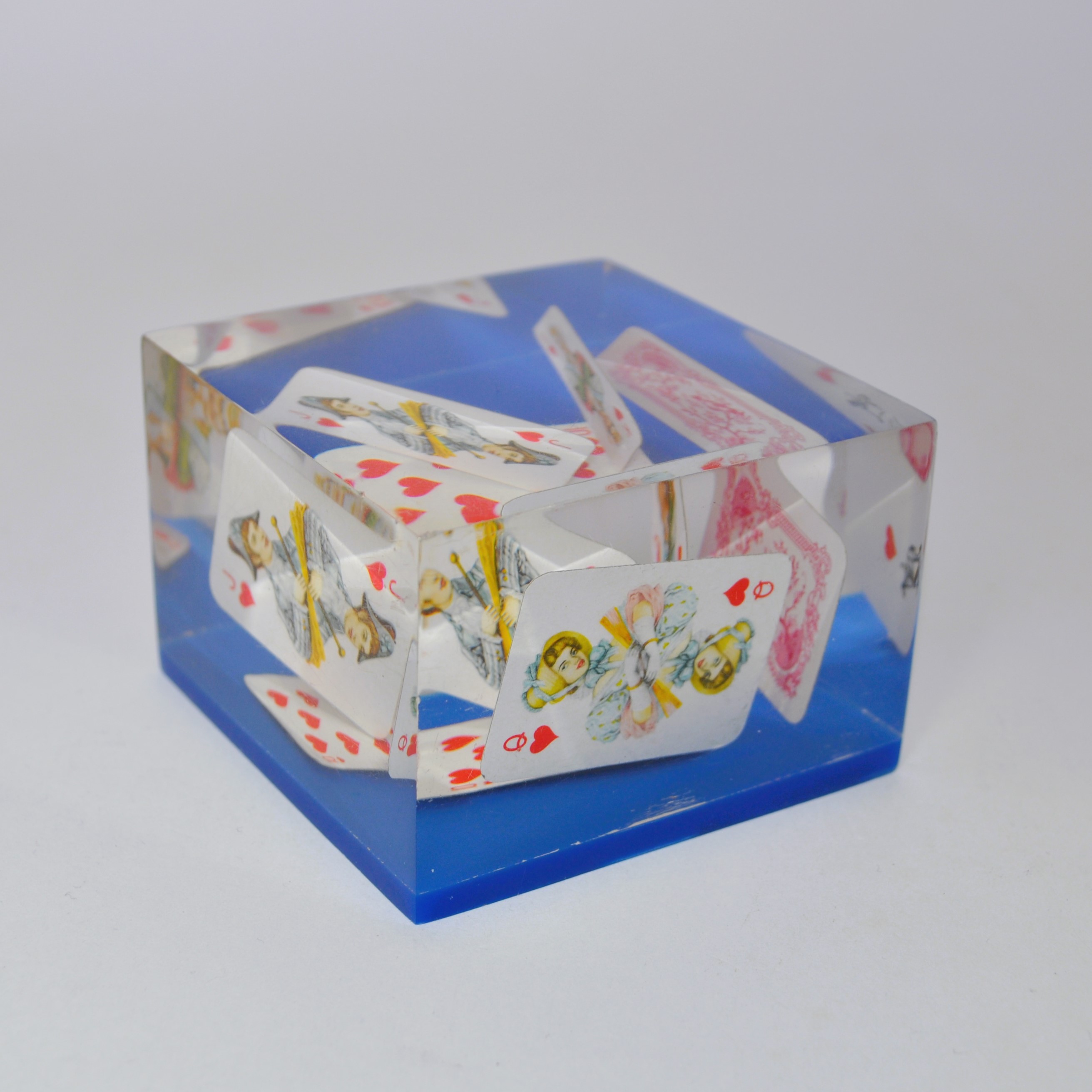 Lucite / Resin Playing Card Novelty Paperweight
