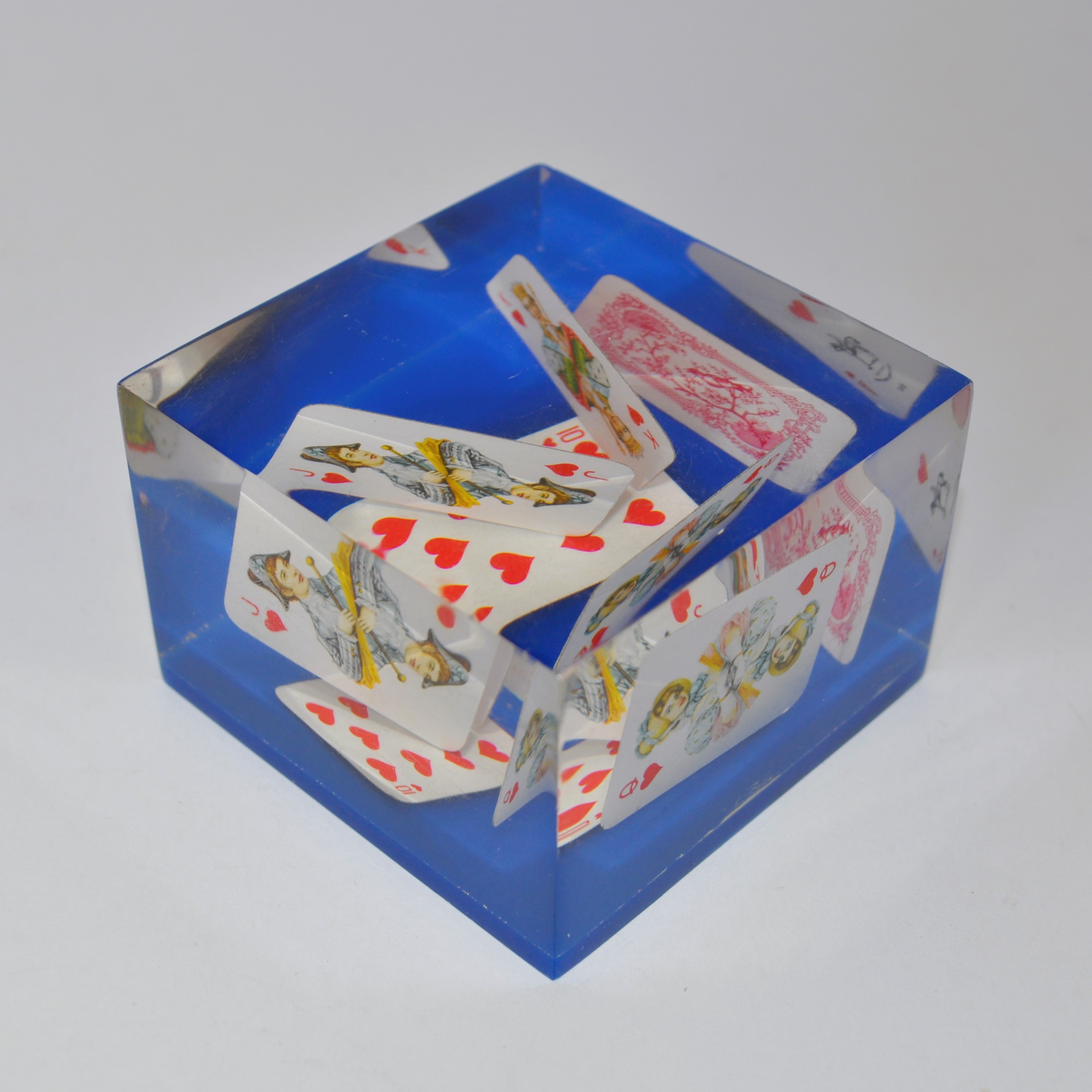 Lucite / Resin Playing Card Novelty Paperweight