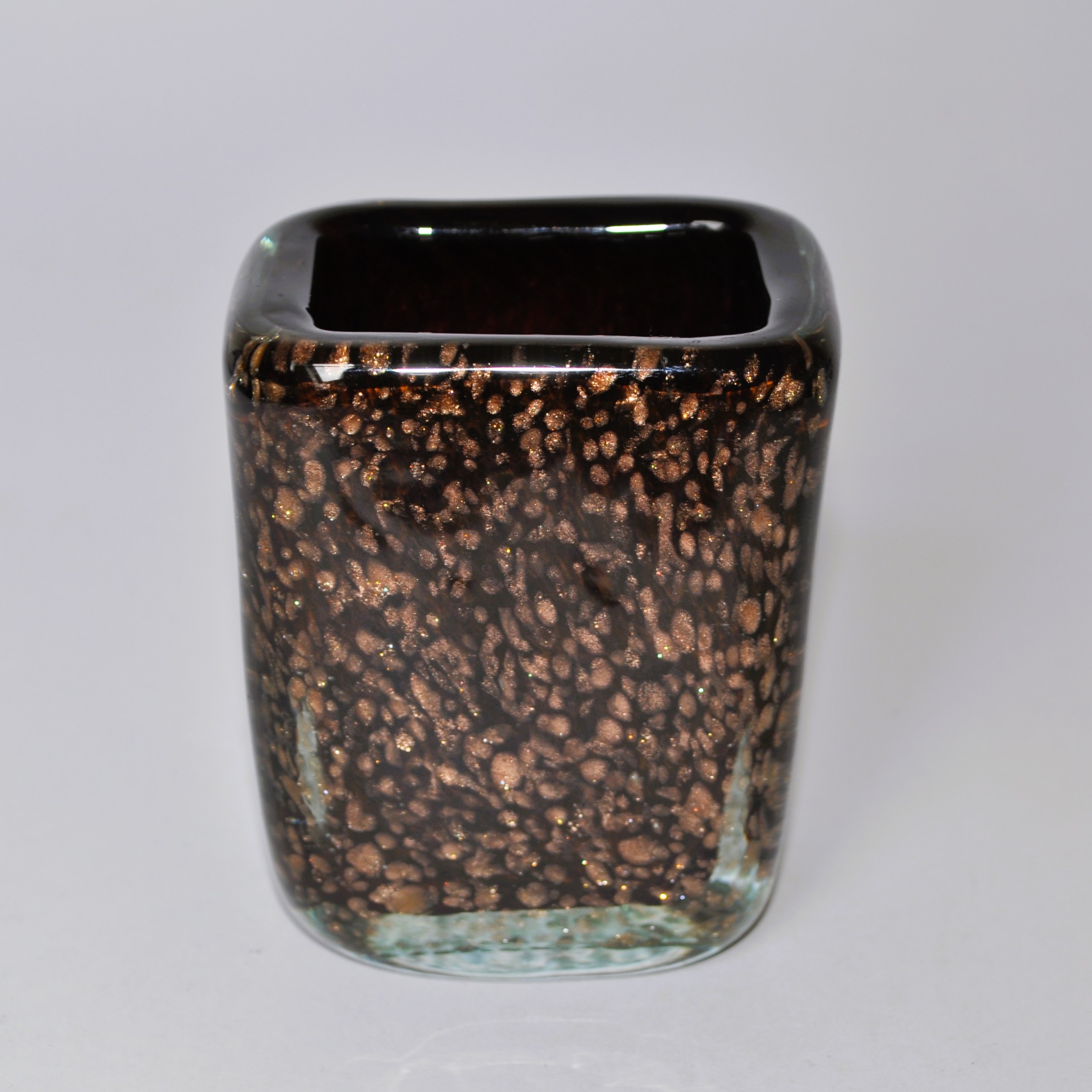 Vintage Murano V Nason Copper Aventurine Glass Vase