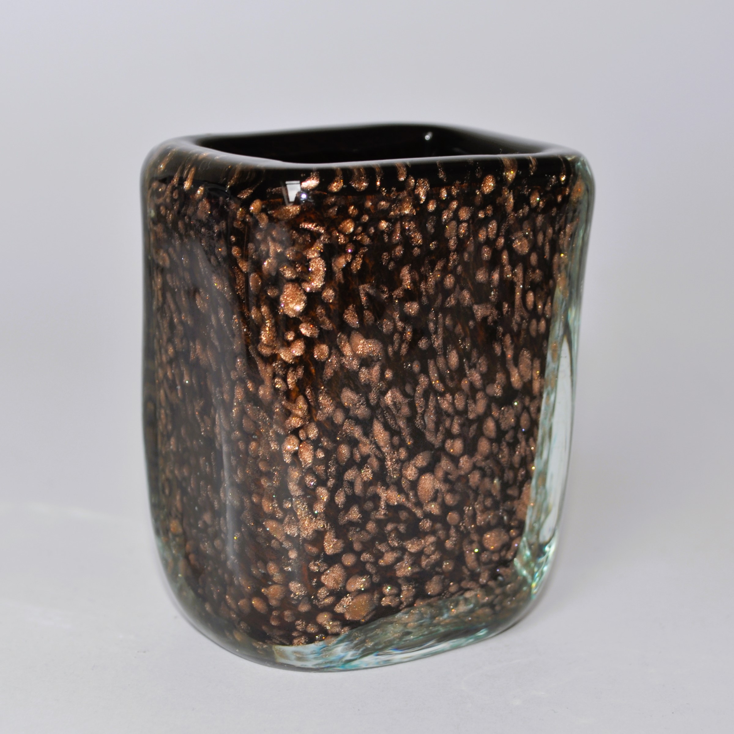 Vintage Murano V Nason Copper Aventurine Glass Vase