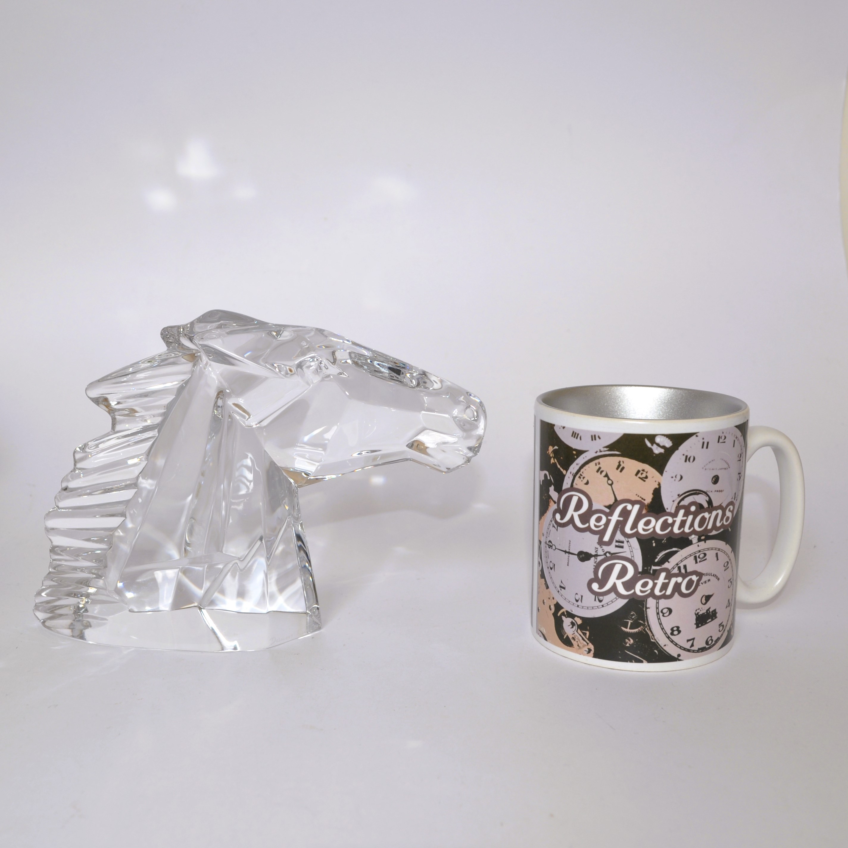 Vintage Daum Crystal France Stallion Horse's Head Sculpture