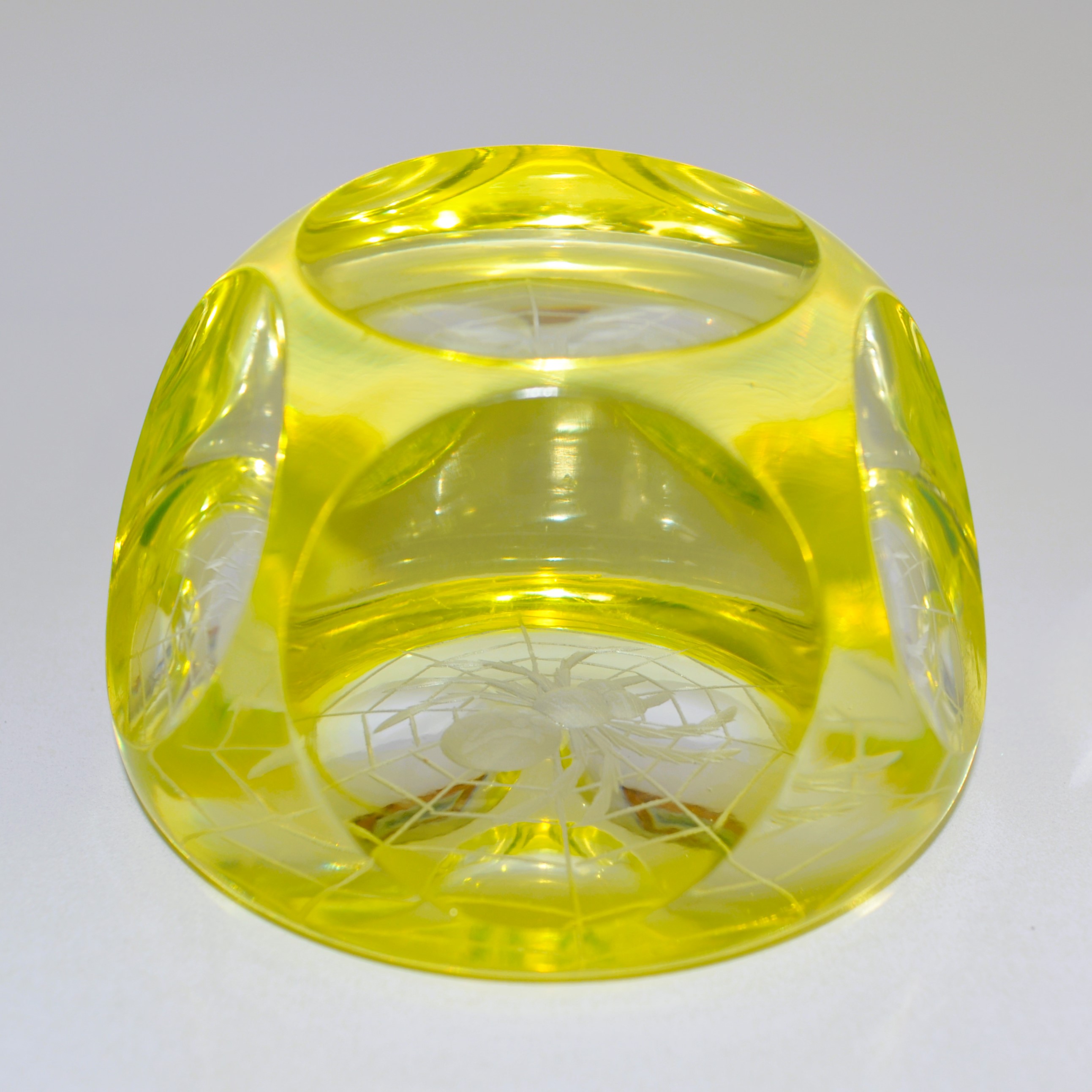Webb Corbett Uranium Glass Spider Paperweight