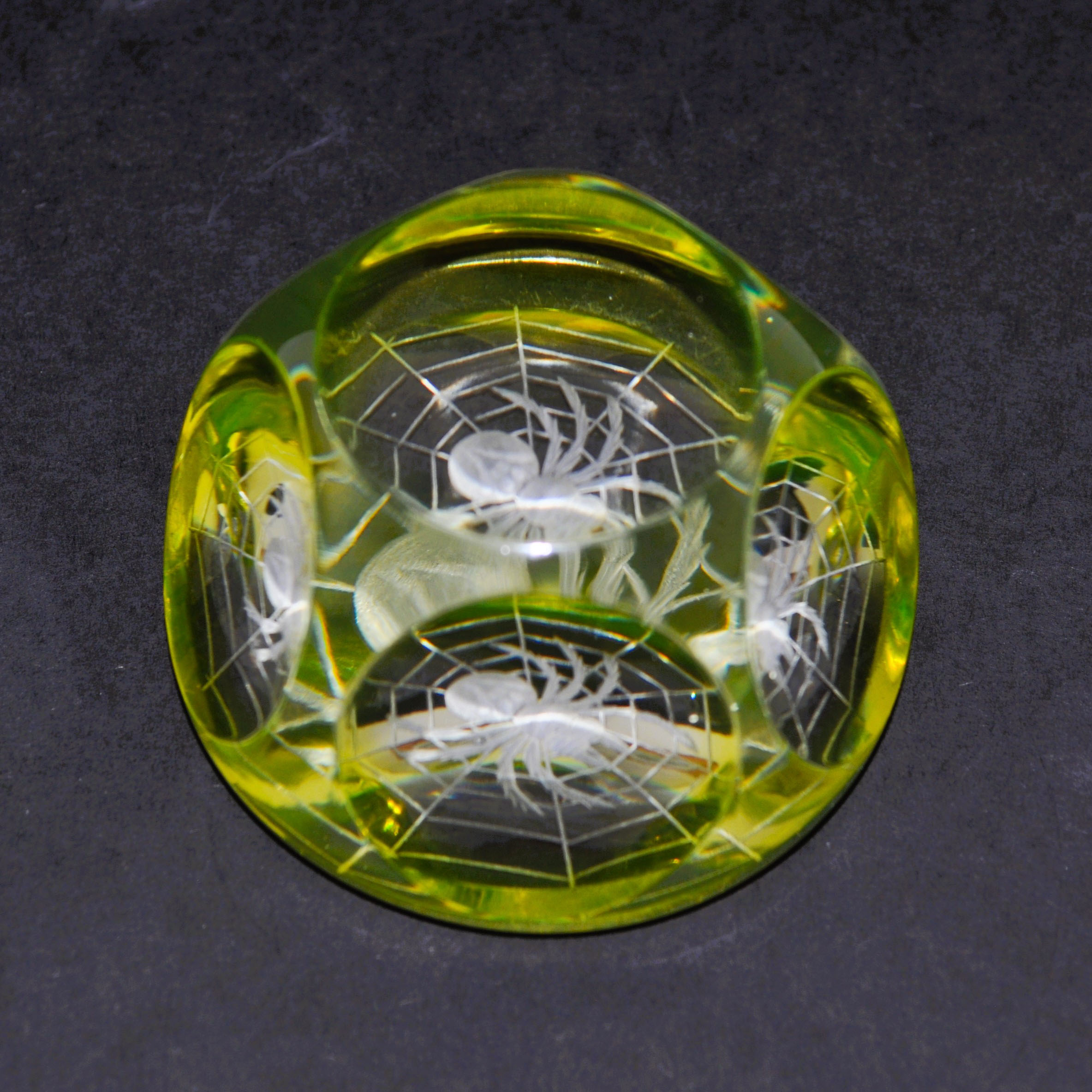 Webb Corbett Uranium Glass Spider Paperweight
