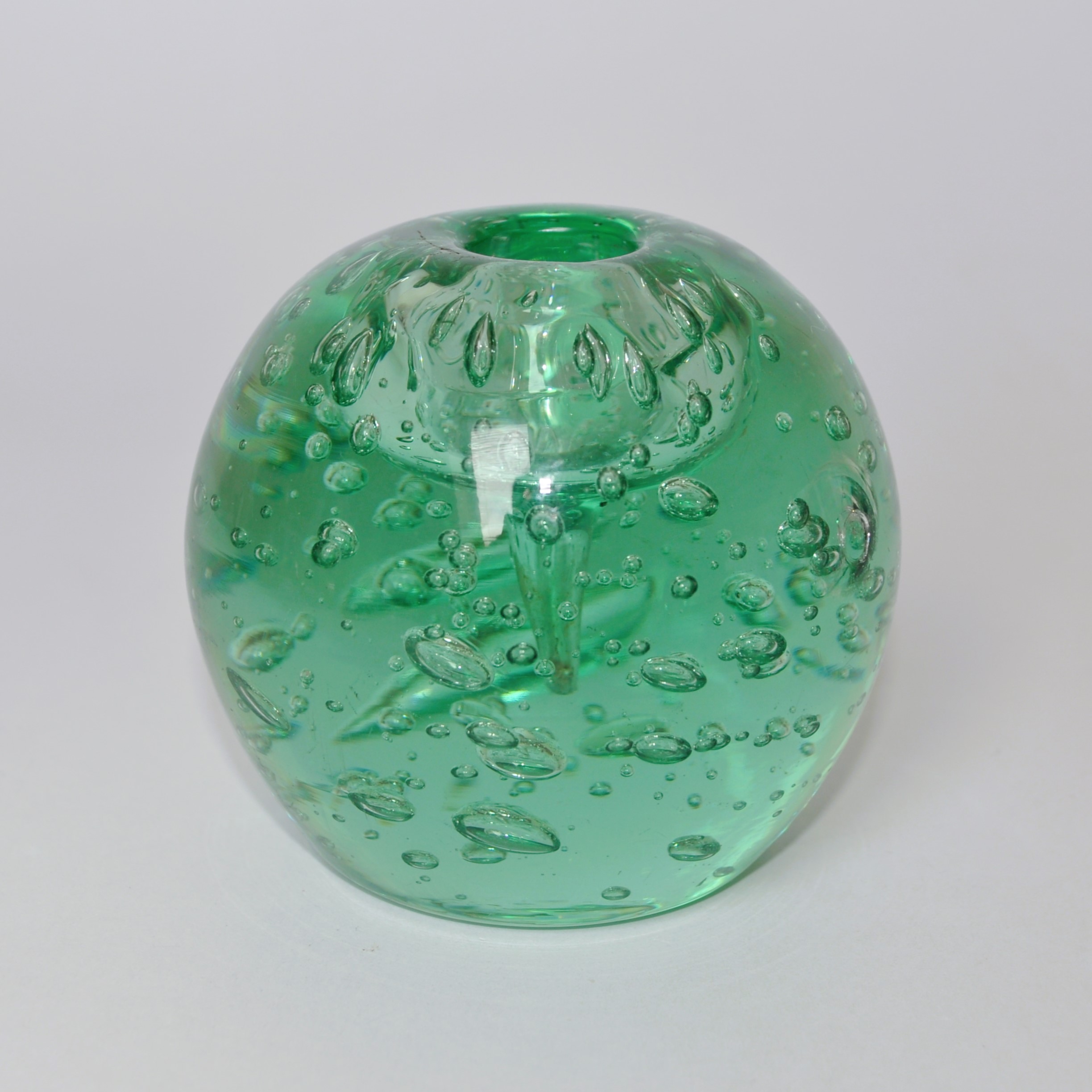 Antique Glass Dump Weight Inkwell / Paperweight 