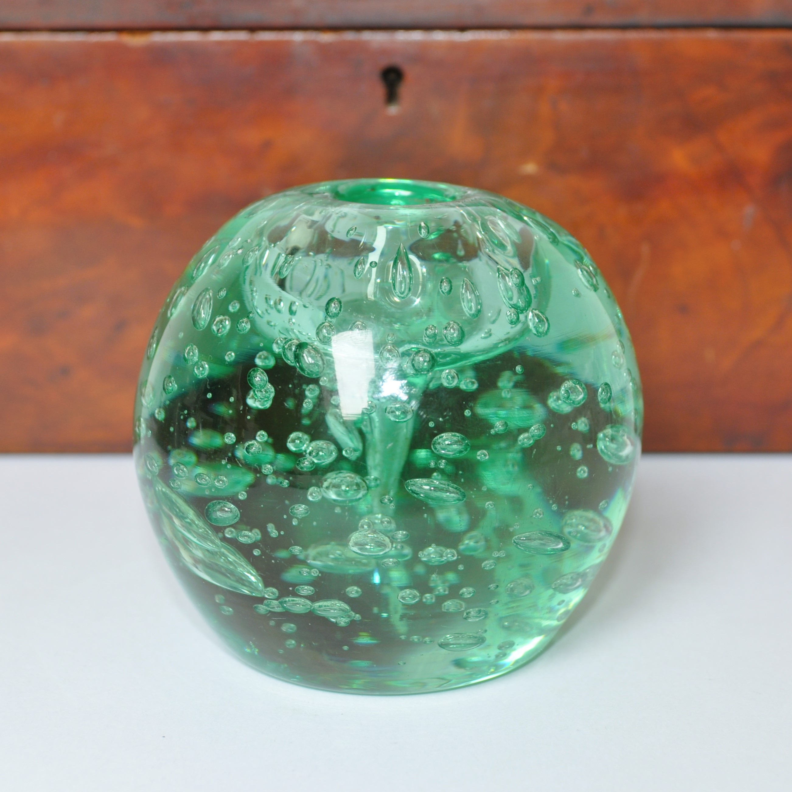 Antique Glass Dump Weight Inkwell / Paperweight