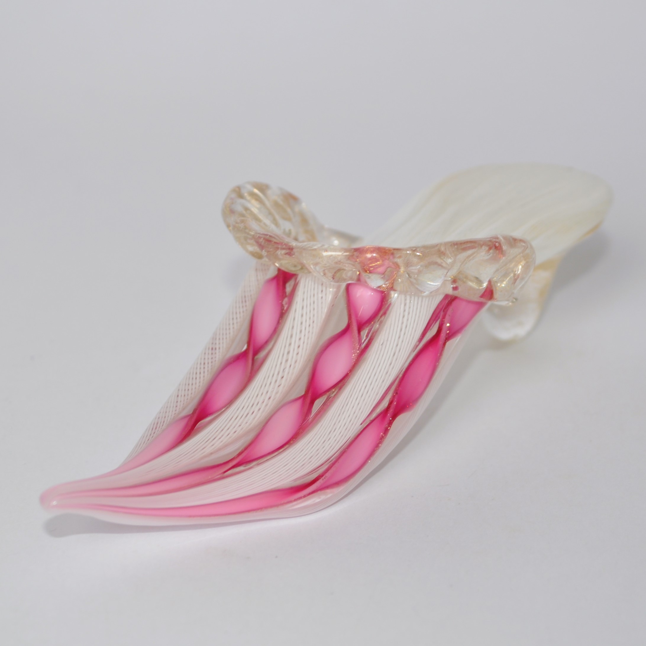 Vintage Murano Salviati Zanfirico, Filigree & Aventurine Glass Shoe / Slipper