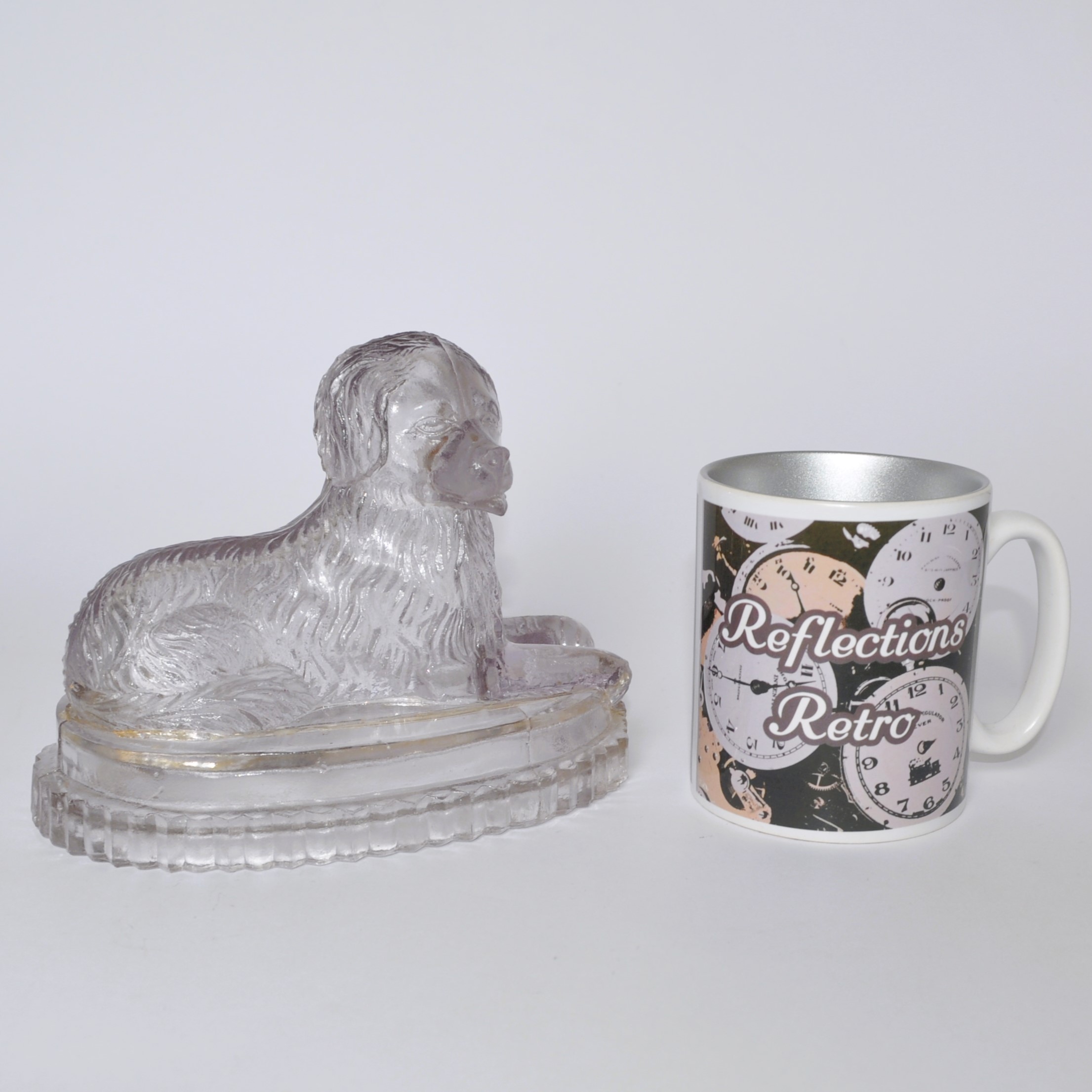 Antique John Derbyshire Newfoundland Glass Dog 