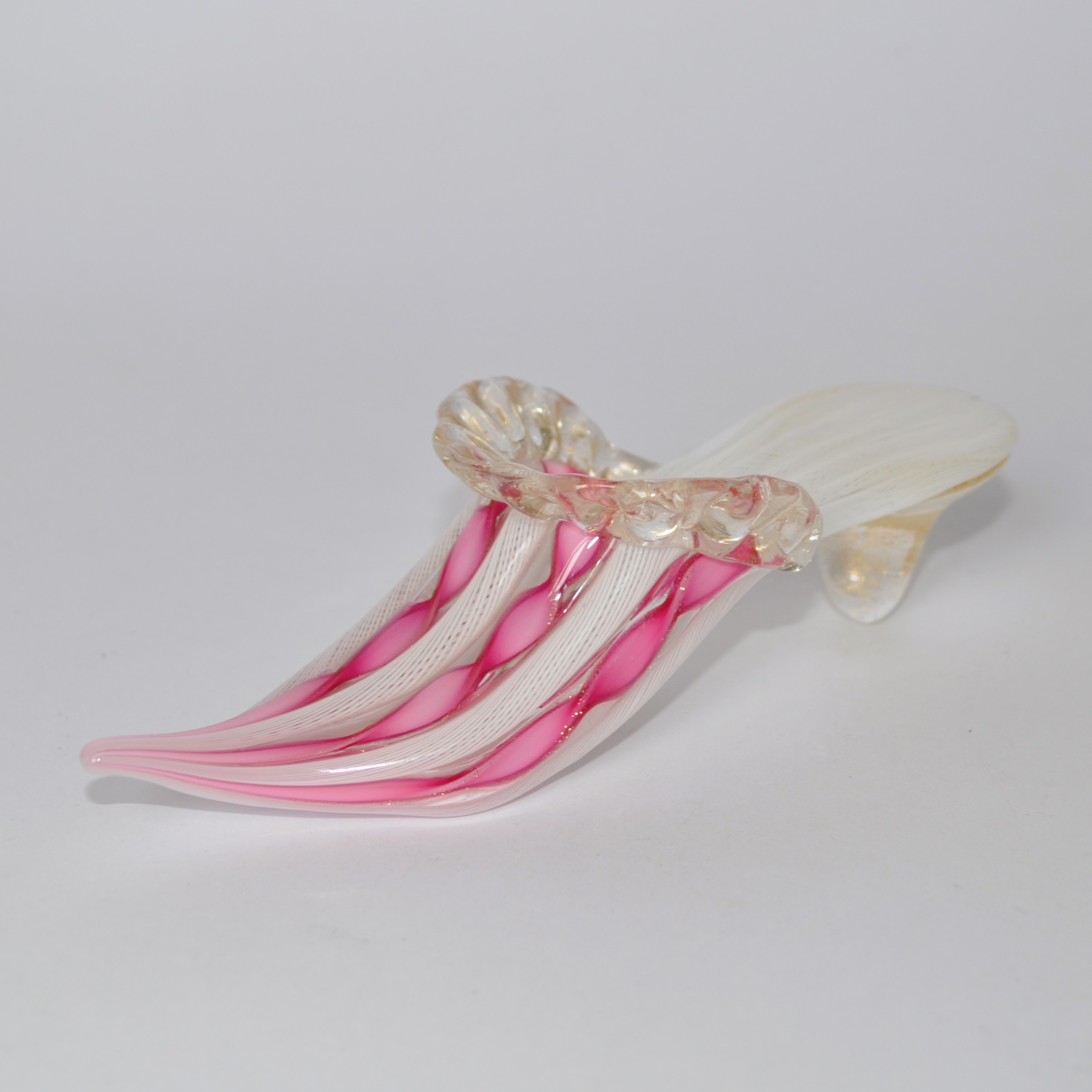 Vintage Murano Salviati Zanfirico, Filigree & Aventurine Glass Shoe / Slipper