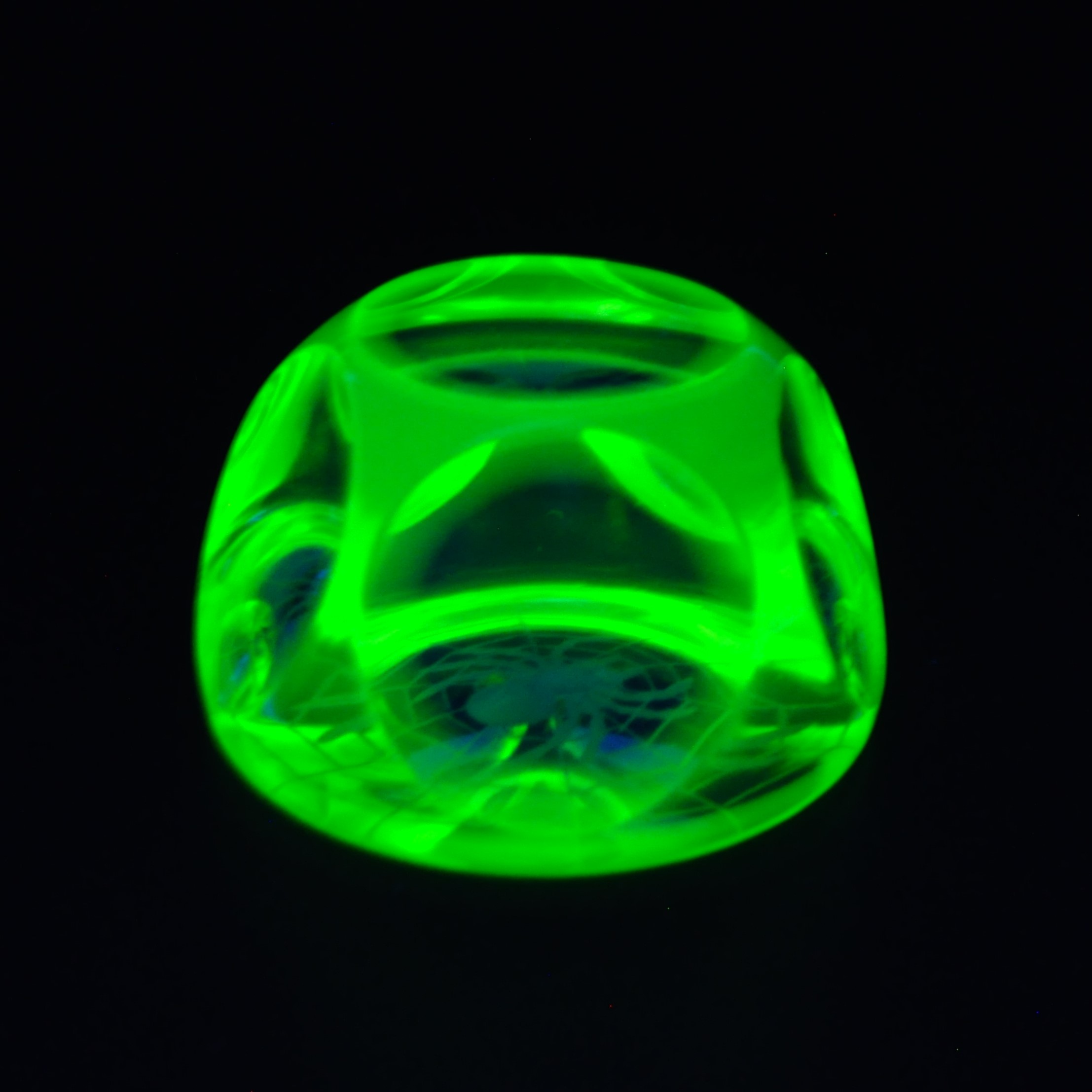 Webb Corbett Uranium Glass Spider Paperweight