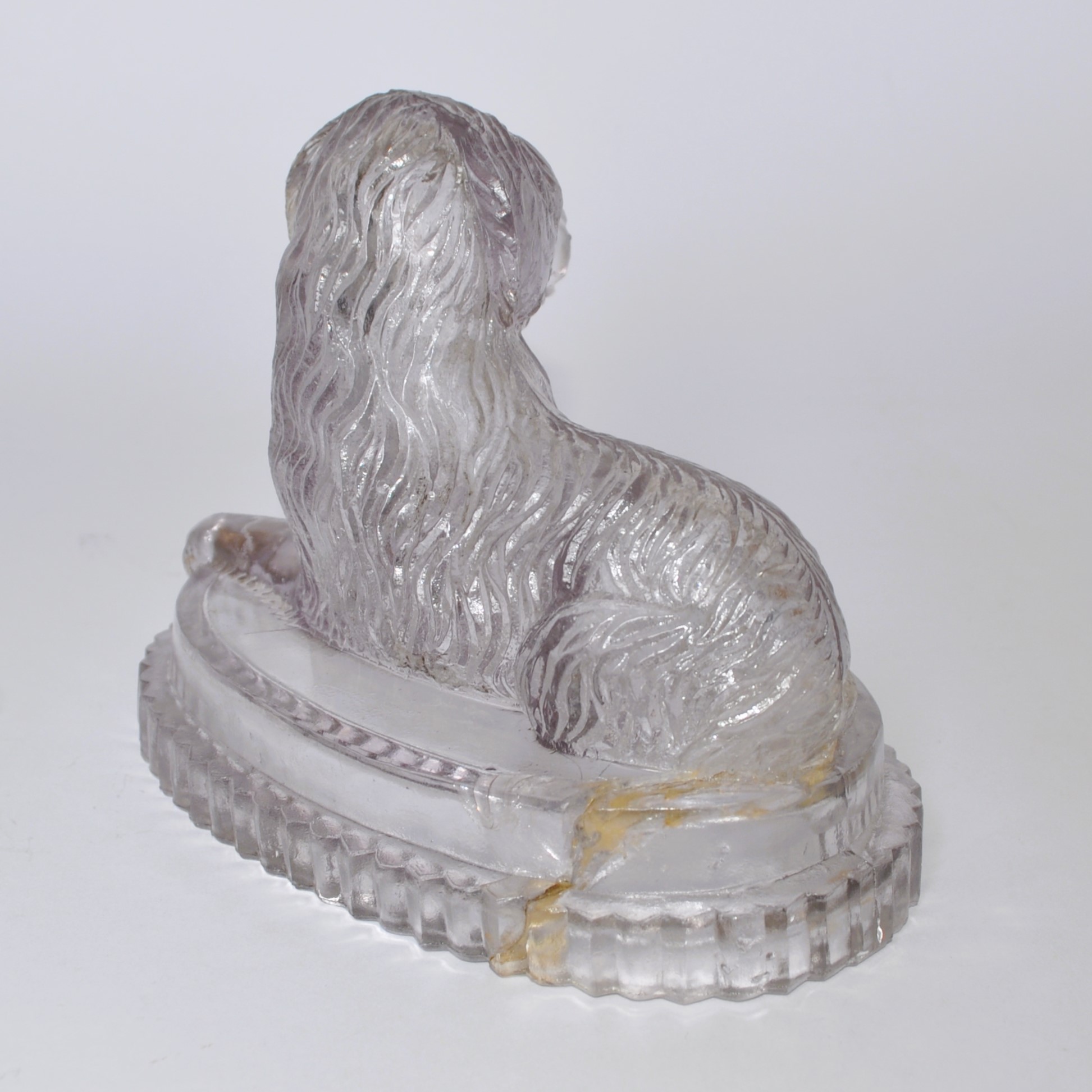 Antique John Derbyshire Newfoundland Glass Dog 
