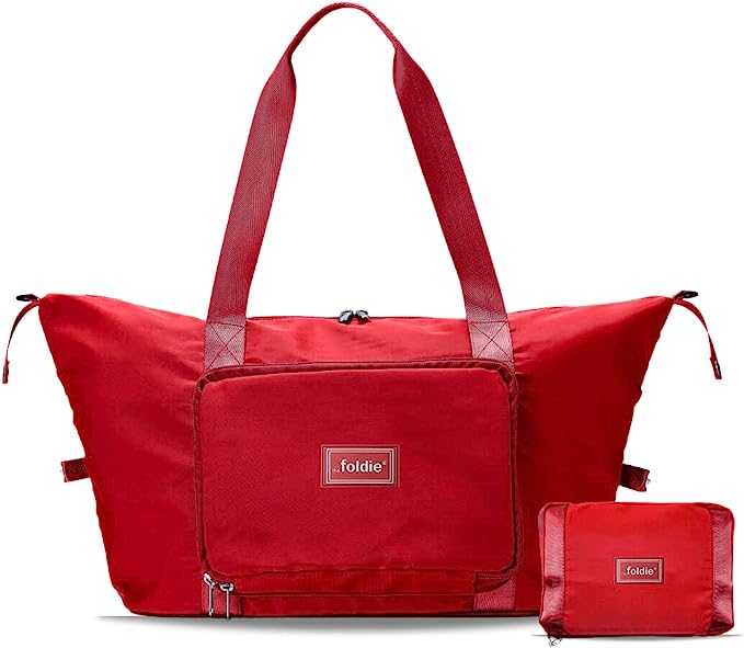 The Foldie Foldable Travel Tote Bag for Women - Weekender Bags for Women, Personal Item Travel Bag