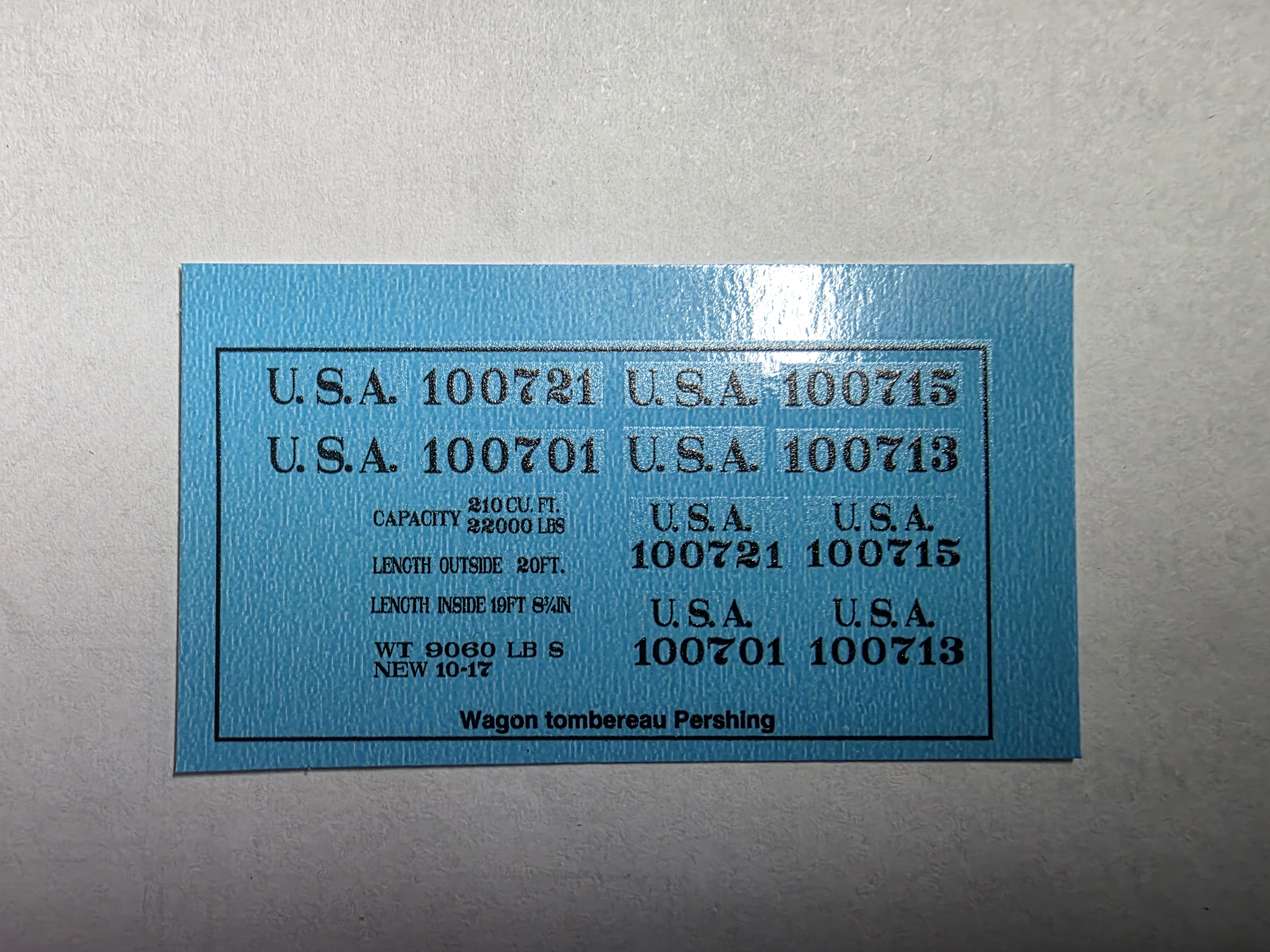 Marquage wagon tombereau Pershing