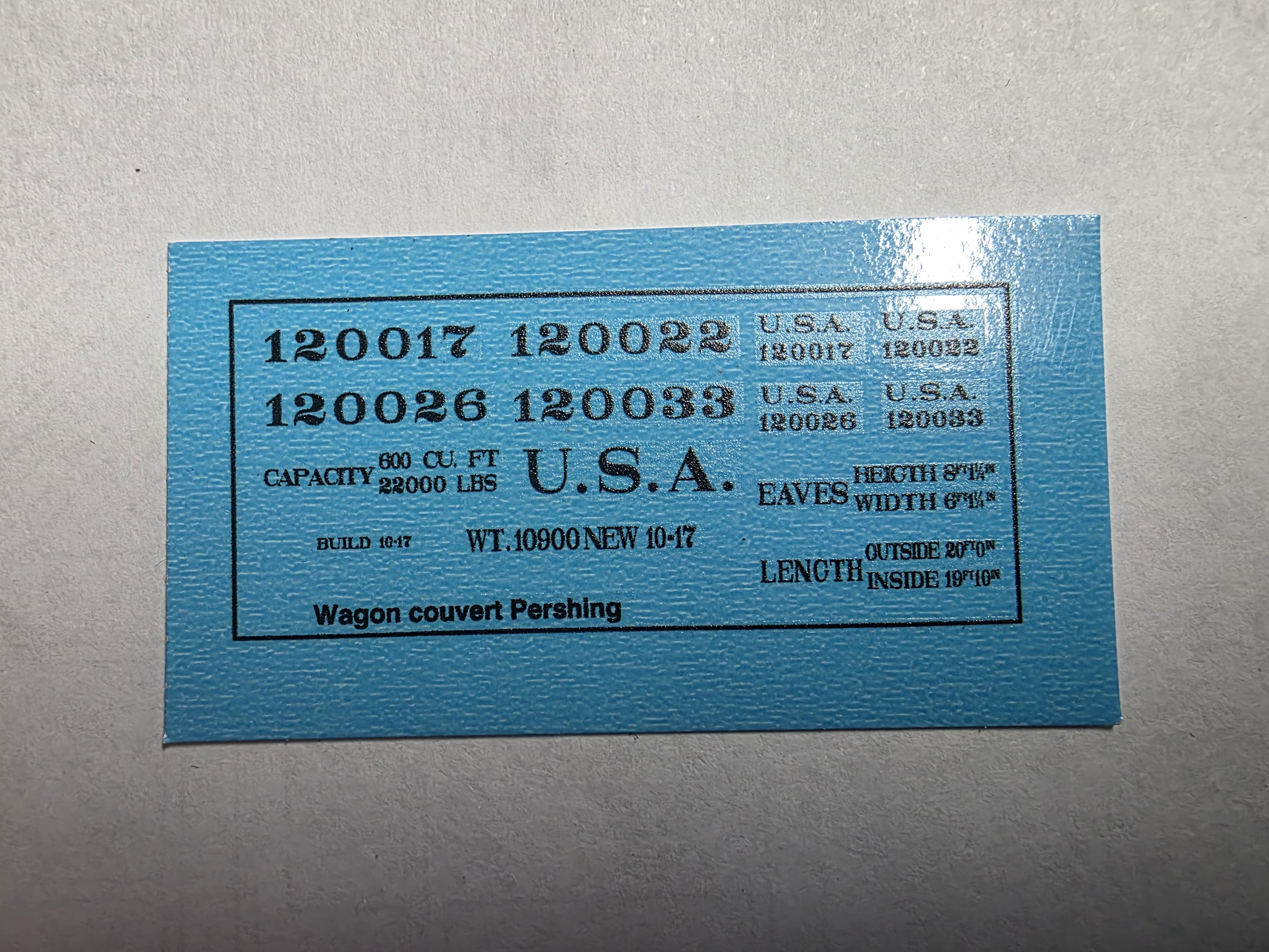 Marquage wagon couvert Pershing