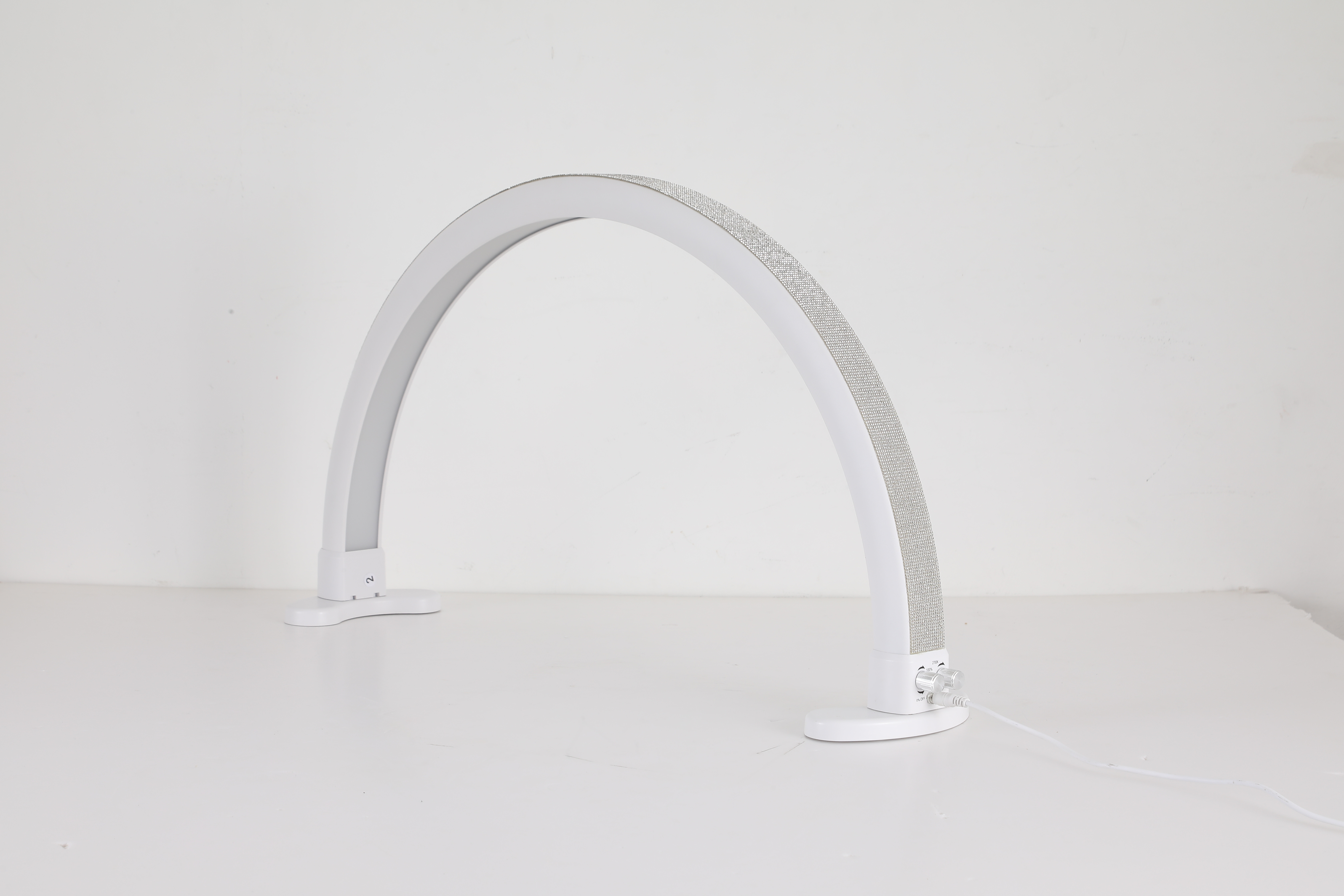 Half Moon Light, Lash Light for Eyelash Extensions,Lash Lamp, Nails Tech Desk Lamp, 3 Colors/Stepless Dimming, White Color, With Surface Decor