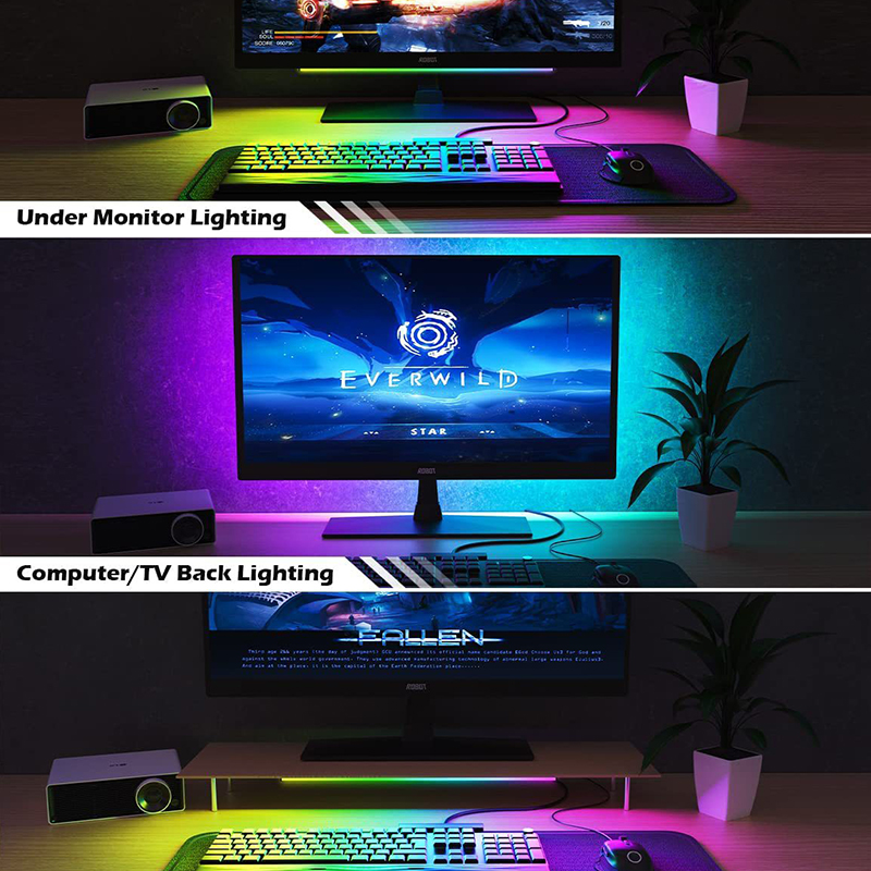 RGBIC Multiple color voice pickup light keyboard atmosphere wall light screen backlight night light room decoration keyboard Bluetooth light