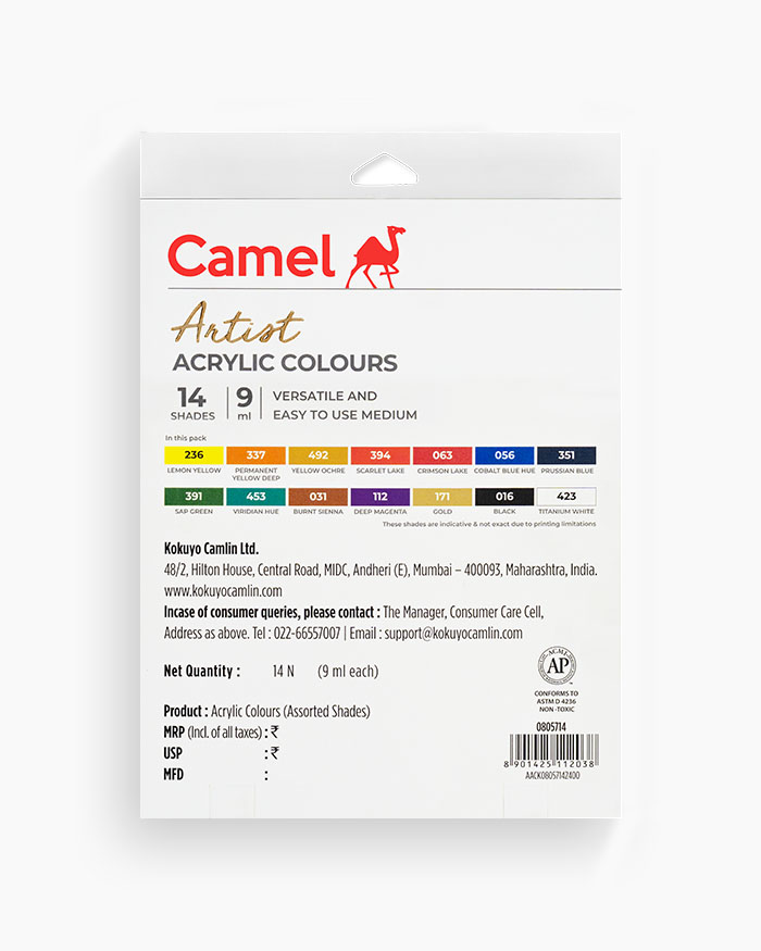 Camel  Artist     Acrylics  14  shades