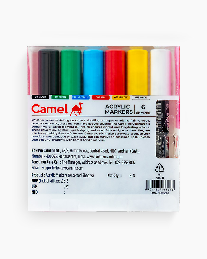 Camel  Acrylic  Markers  12  shades